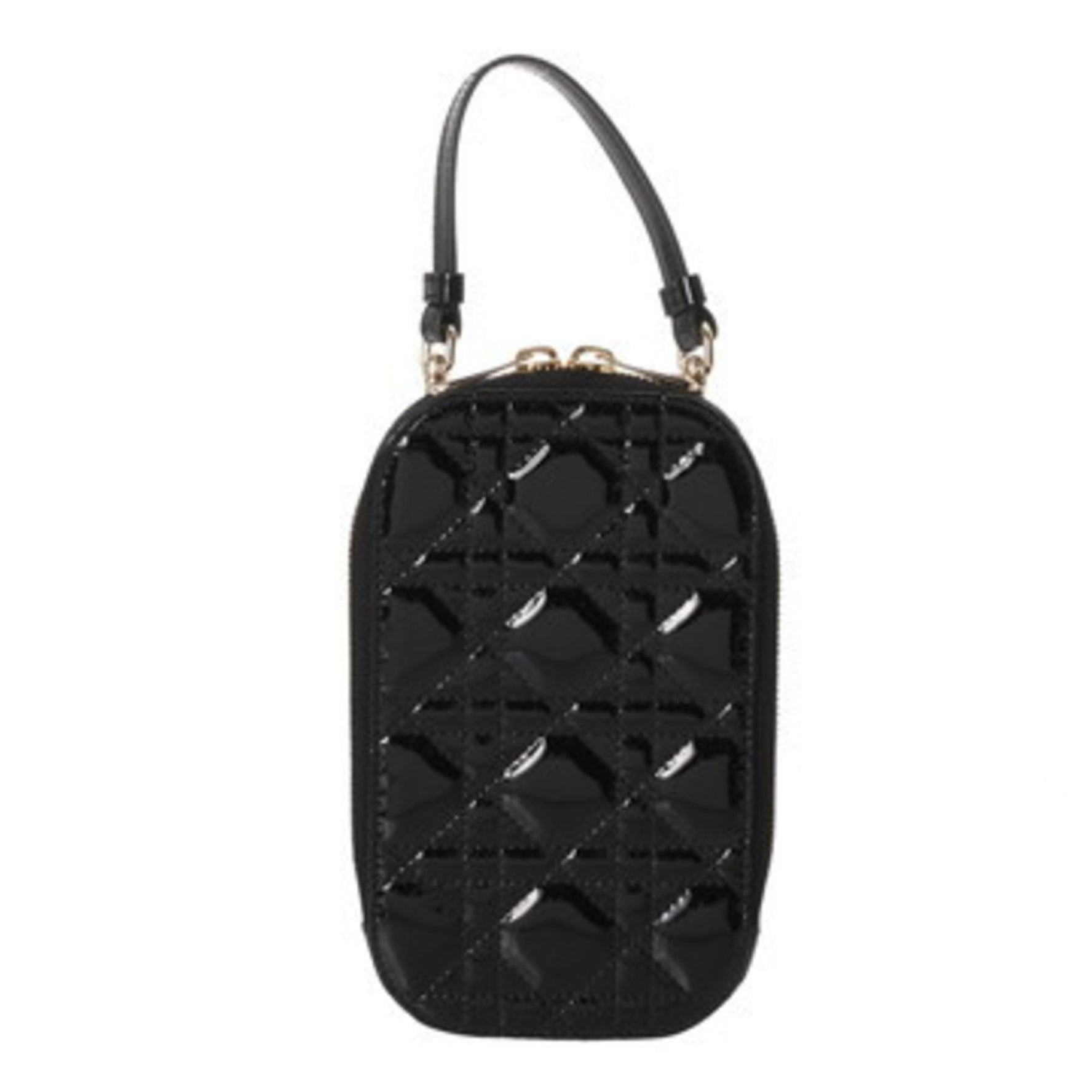 CHRISTIAN DIOR Callin Dior Phone Holder, Patent Leather Pouch, A-Rank, Pre-Owned, Ginzo