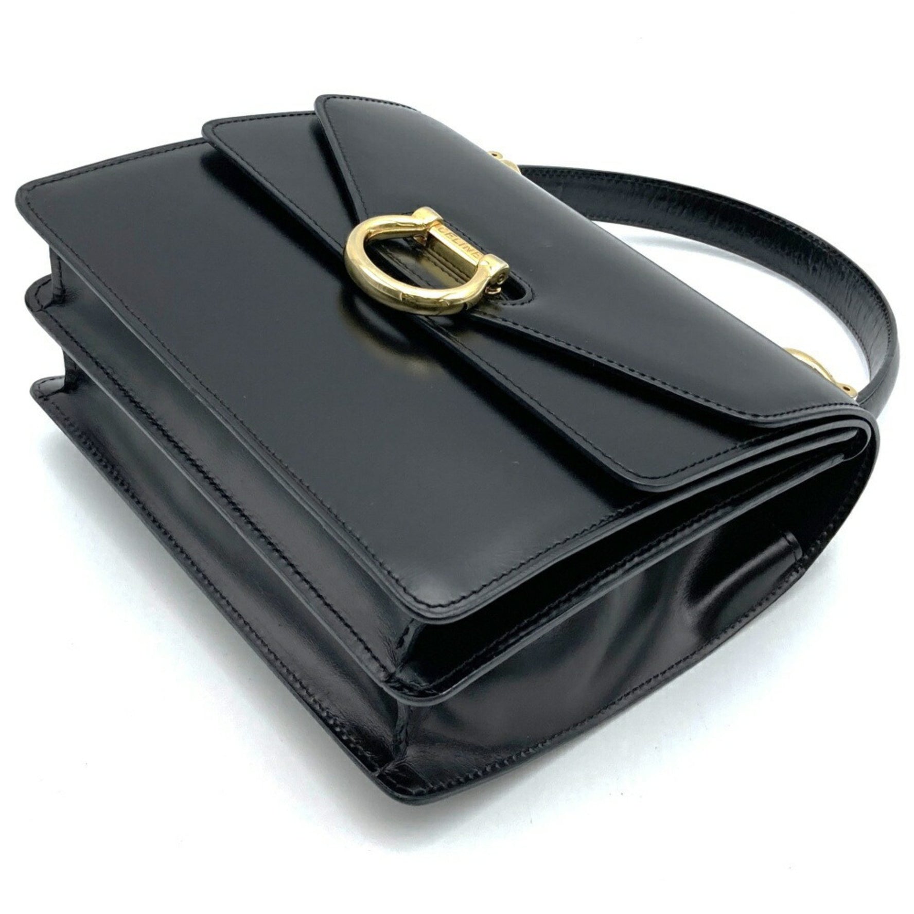 CELINE Gancini Leather Handbag in