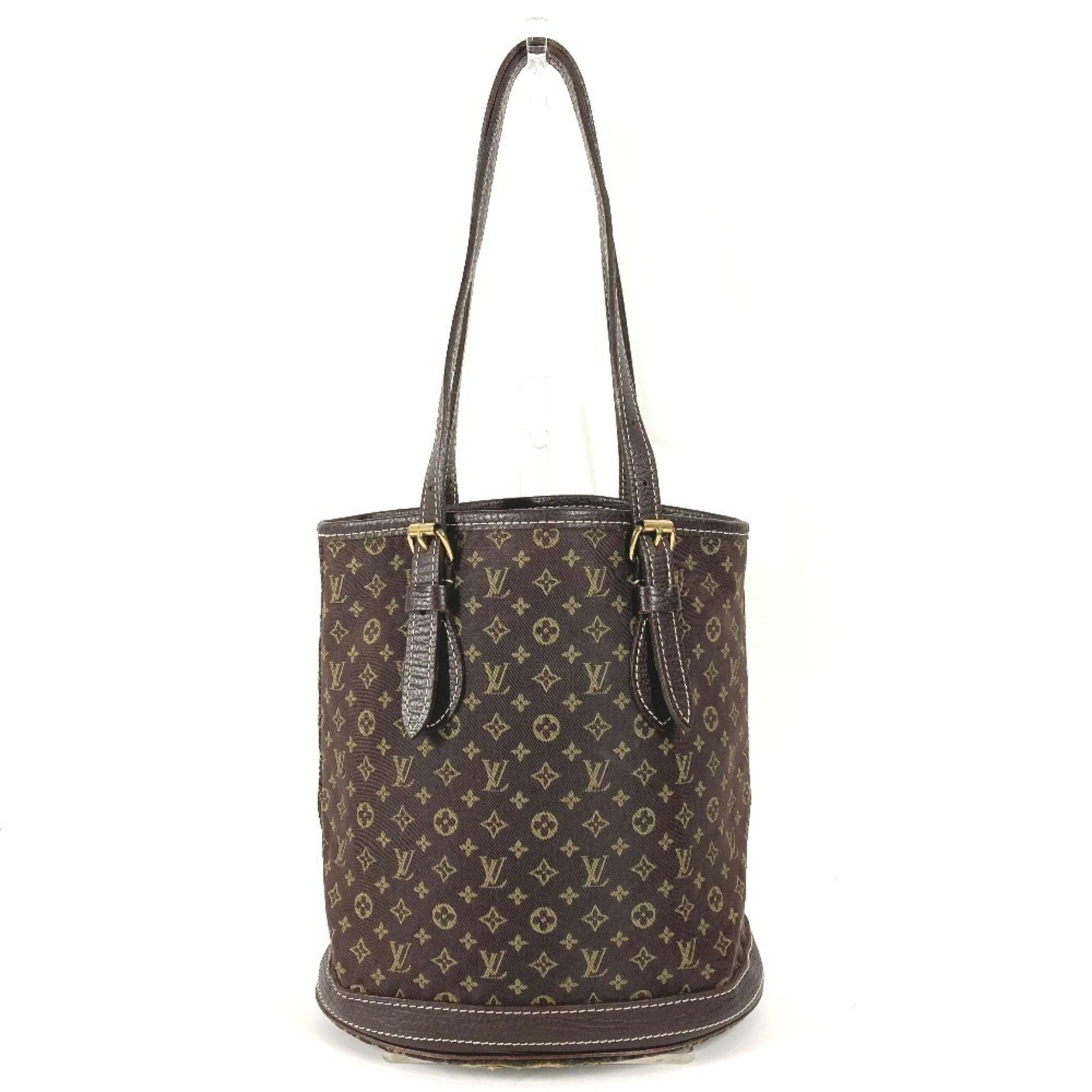 Louis Vuitton Monogram Mini Bucket PM Handbag Shoulder Bag Canvas Fuzan Brown