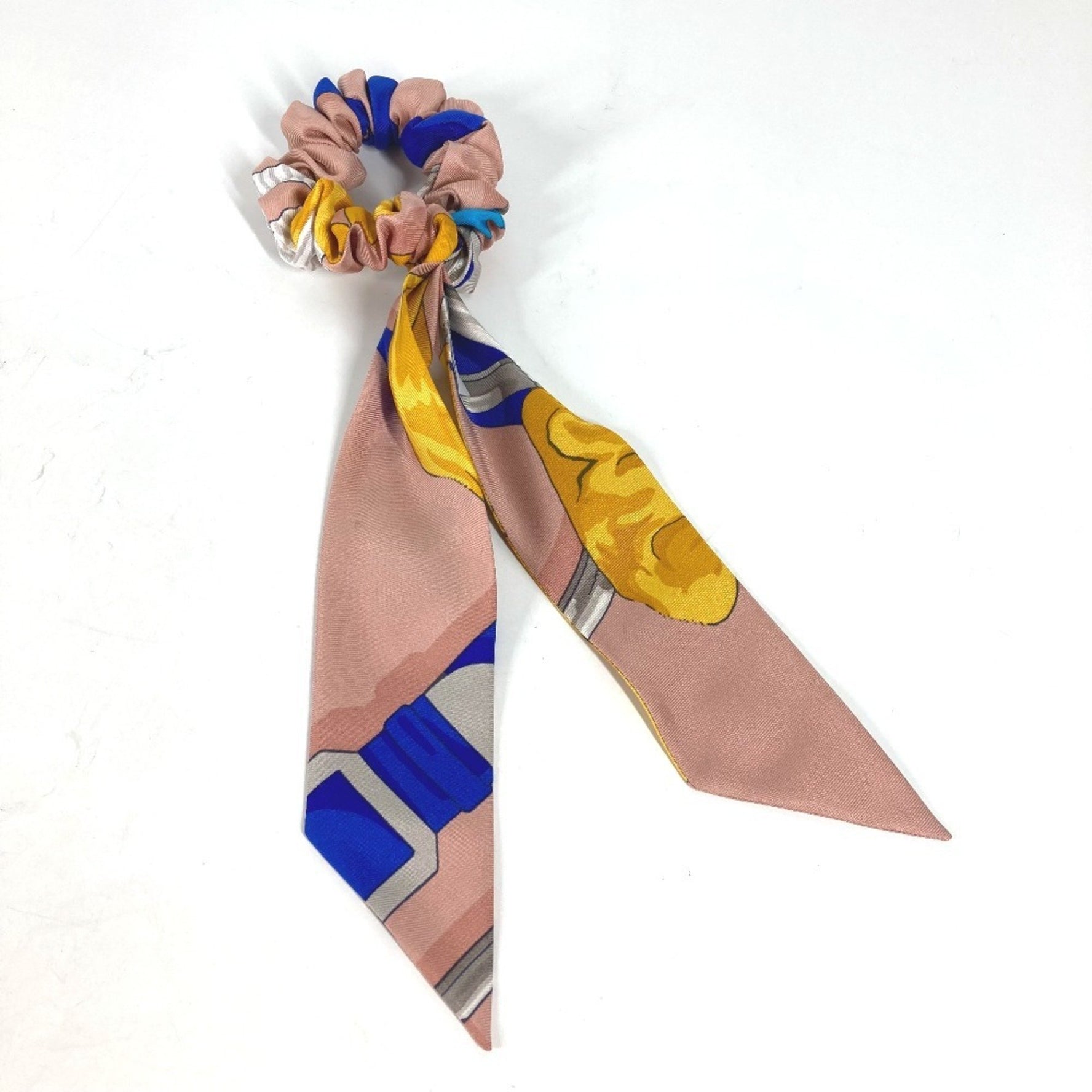 HERMES Scrunchie Bella Hair Accessory, Silk Tie, Multicolor