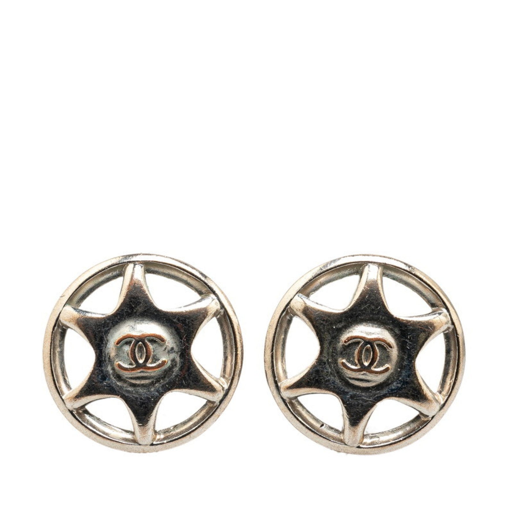 Chanel Coco Mark Earrings Metal