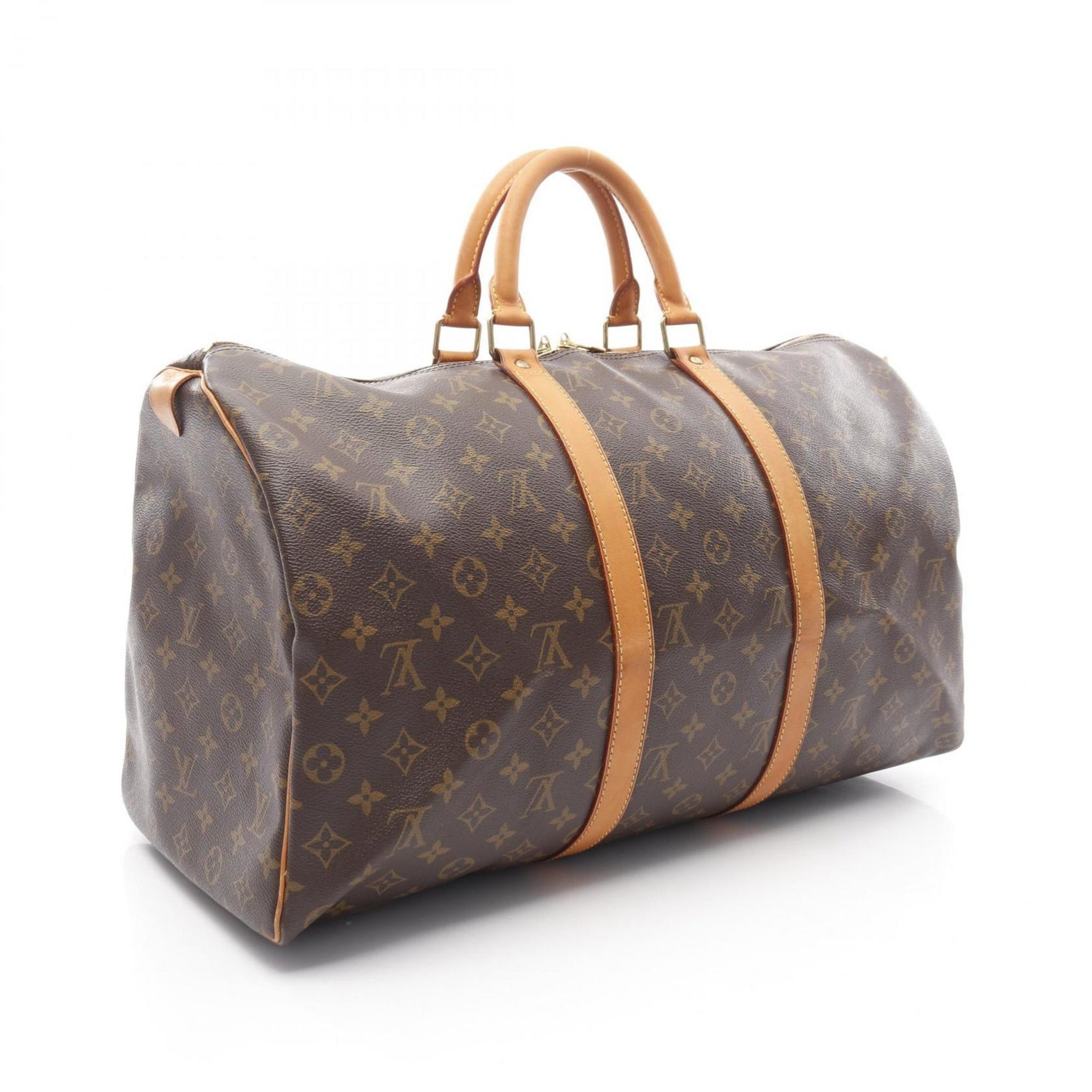 Louis Vuitton Keepall 50 Boston Bag, Coated Canvas and Leather, Monogram, Men's