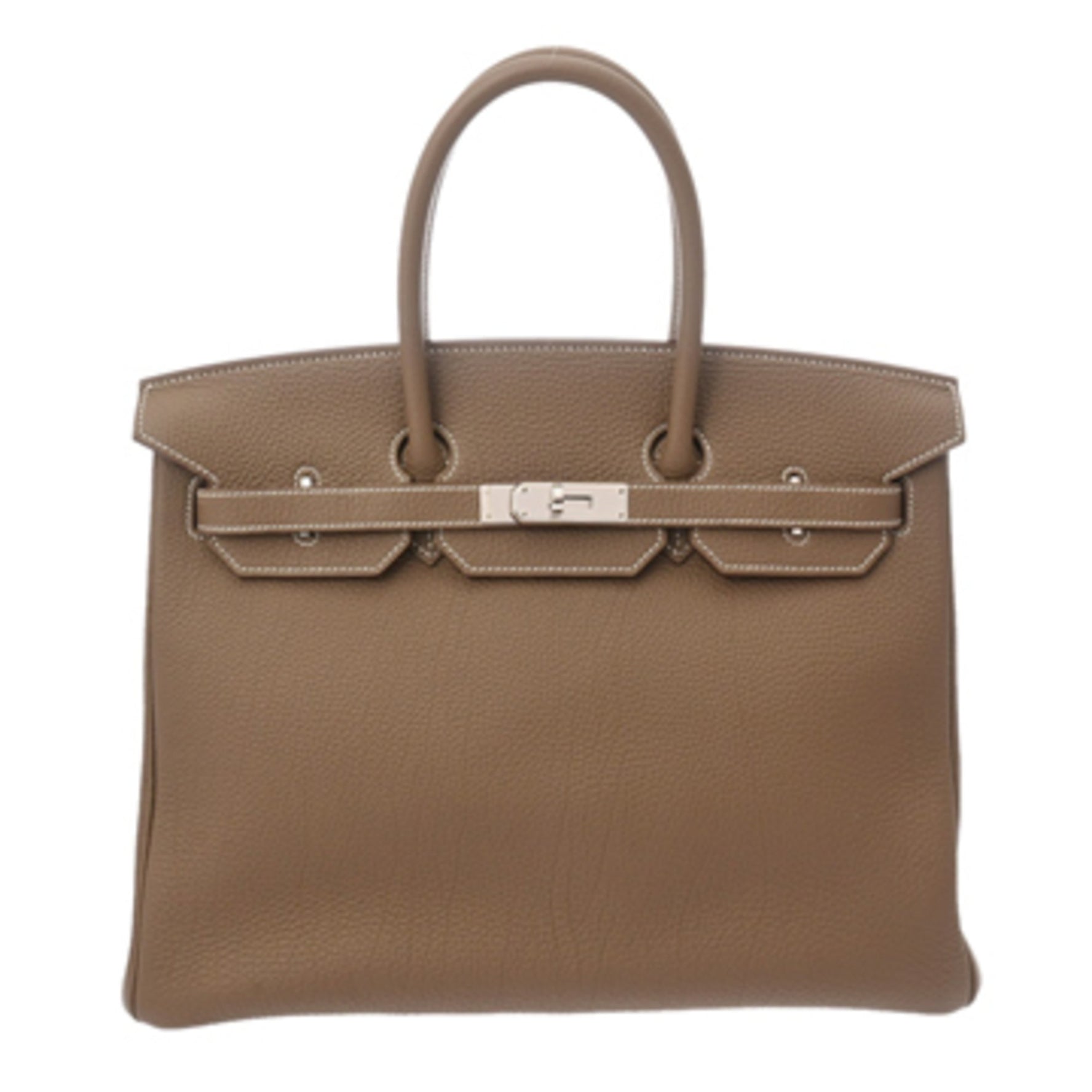 HERMES Birkin 35 Etoupe □Q Stamp (circa 2013) Unisex Togo Handbag