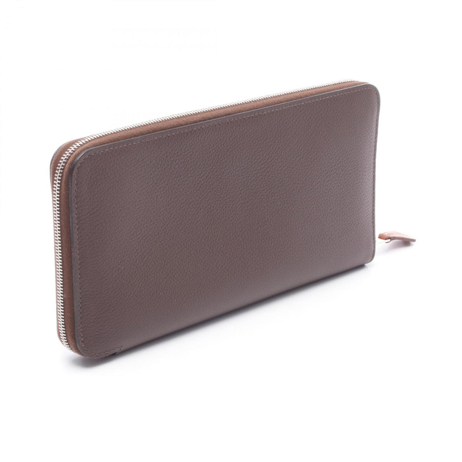 Hermes Hermès Azap Long Silkin Havana Round Wallet in Leather, Evercolor, Brown