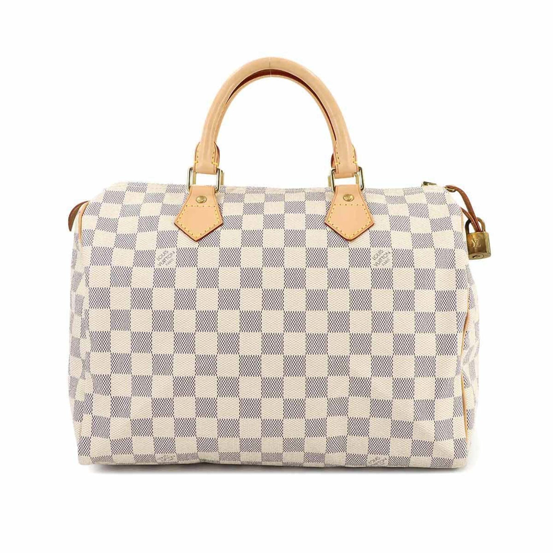 Louis Vuitton Damier Azur Speedy 30 Handbag Gold Hardware