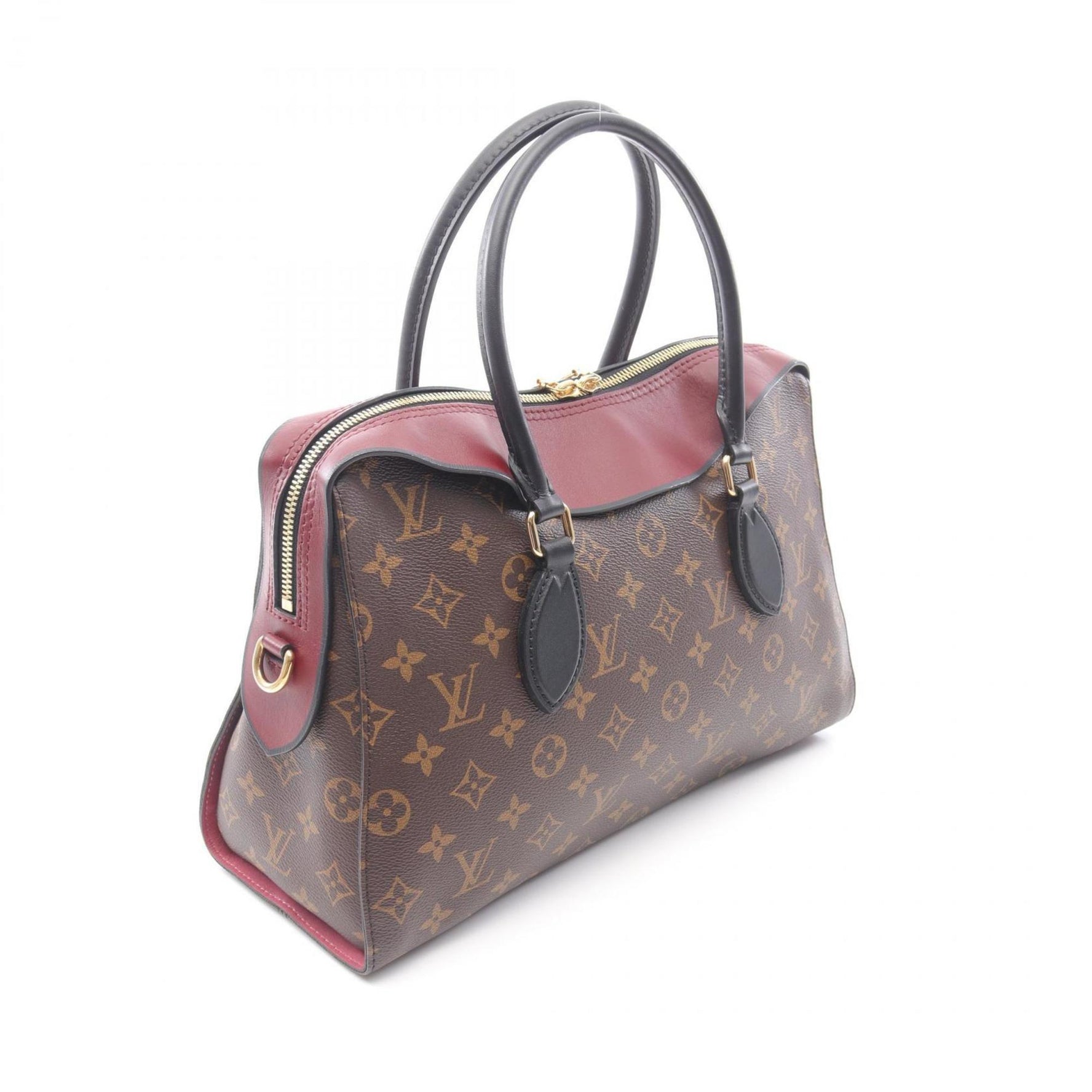 Louis Vuitton Tuileries Handbag, Coated Canvas and Leather, Monogram, Brown, Bordeaux, Black