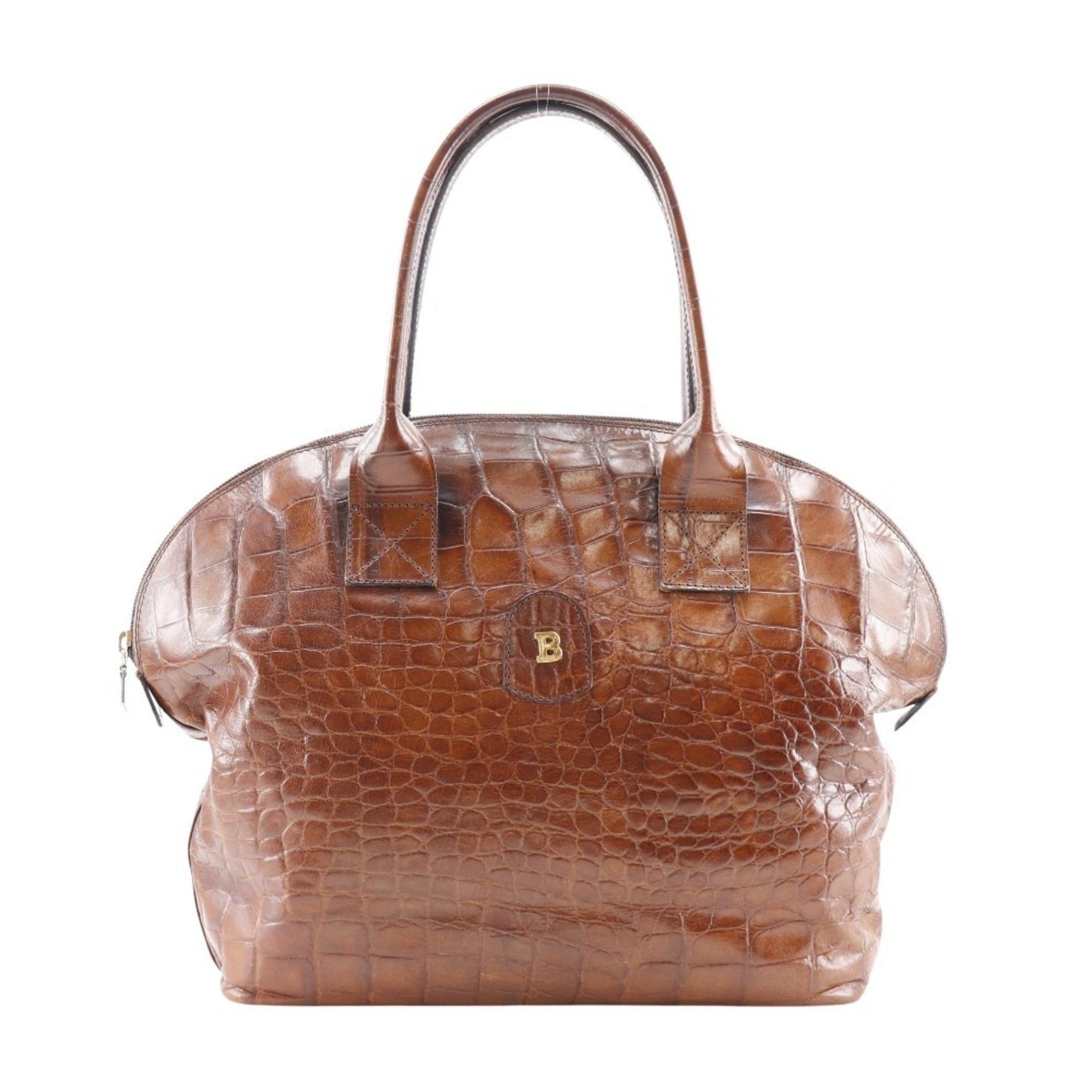 BALLY B handbag, embossed leather, logo, unisex