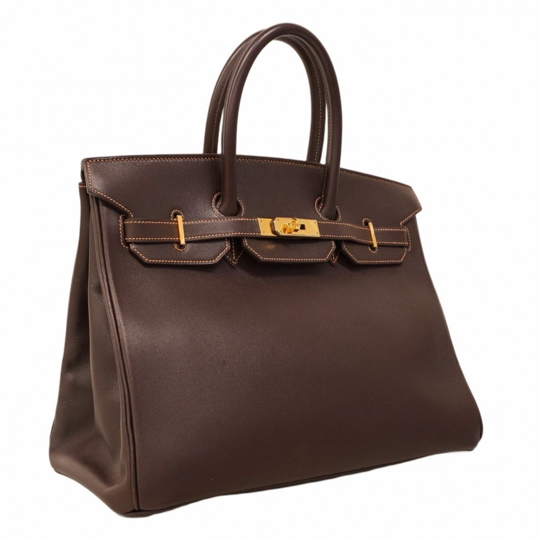 Hermes Hermès Veau Gulliver Birkin 35 Handbag, Brown, C Stamp, Women's, P1275613