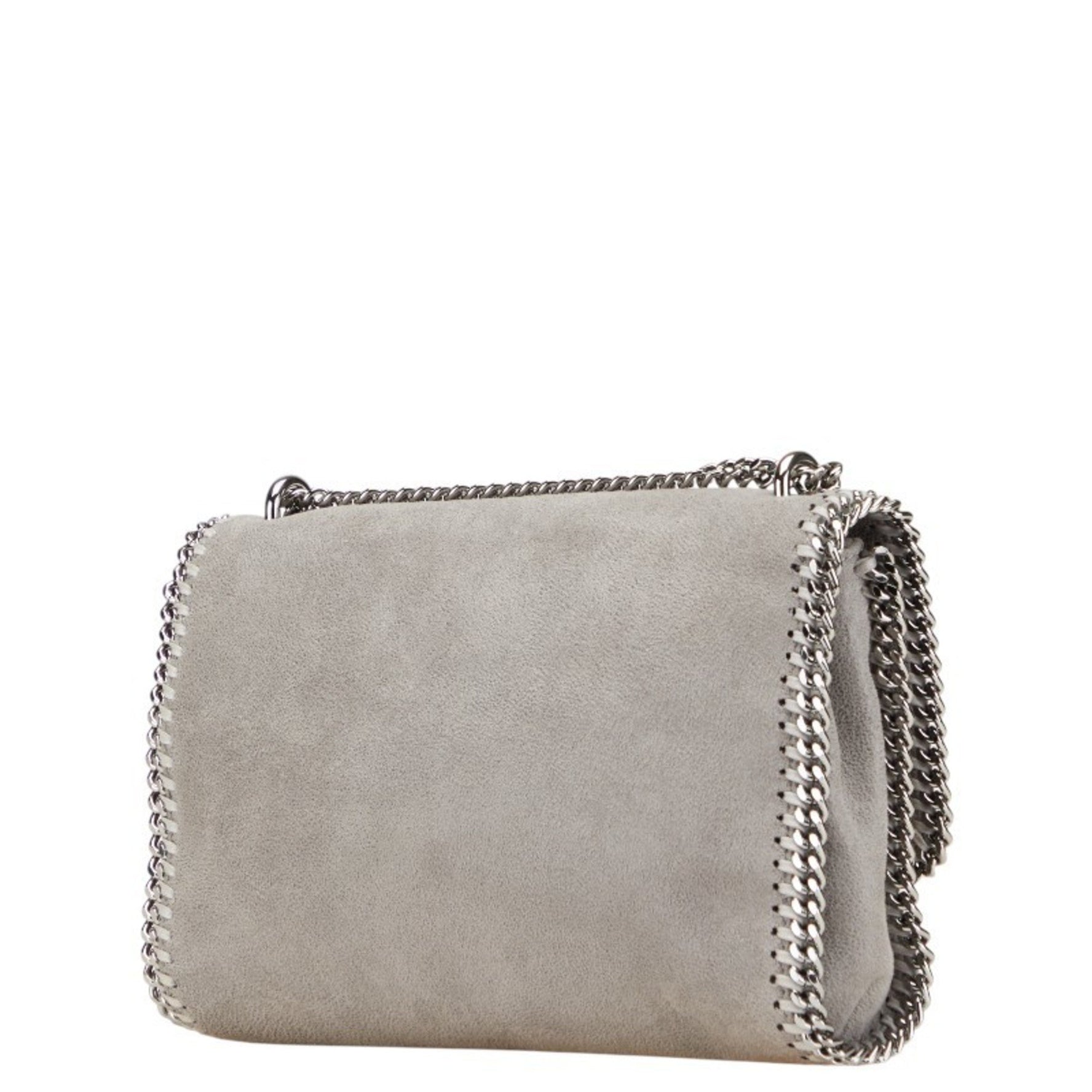 Stella McCartney Falabella Chain Shoulder Bag in Gray and Beige Polyester