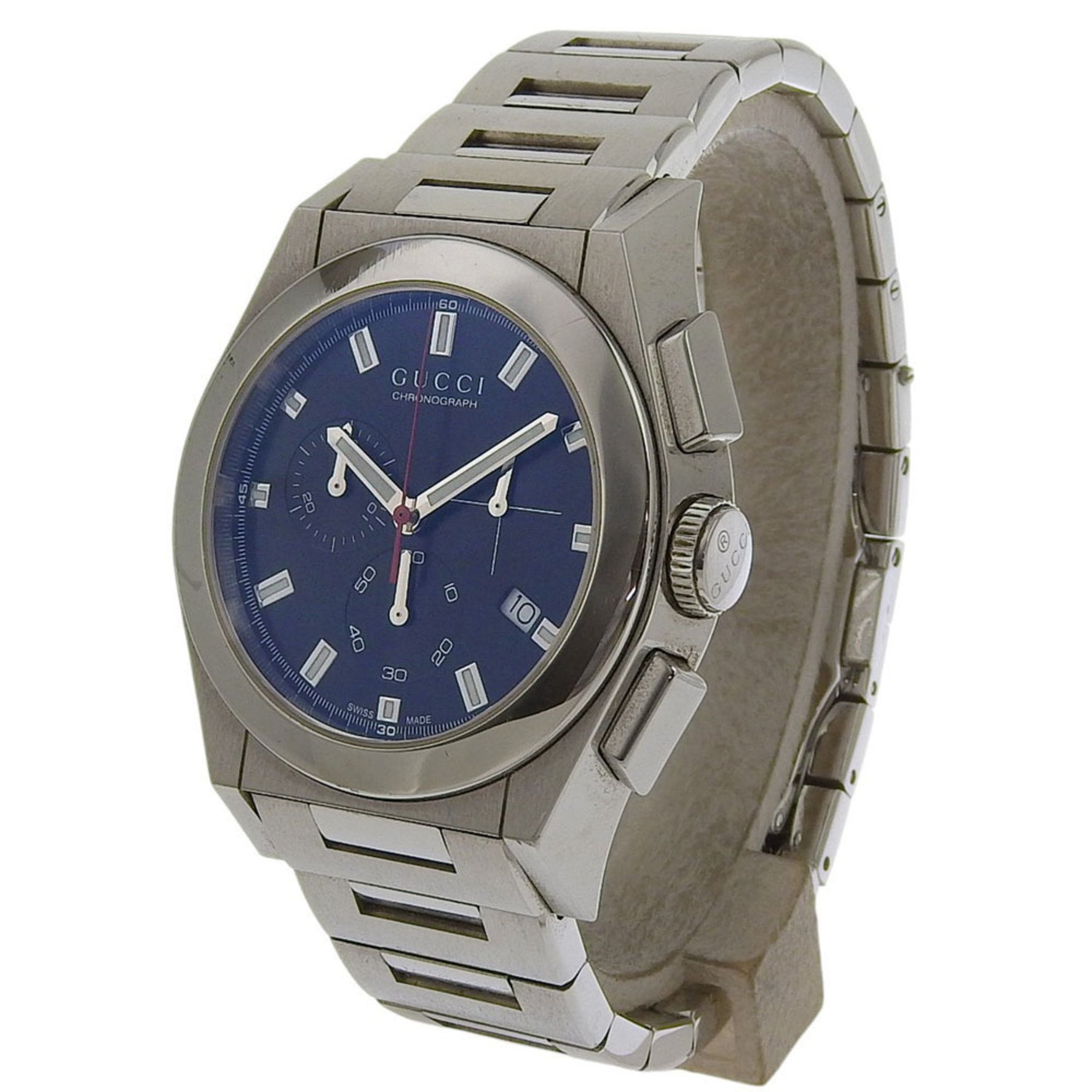 Gucci Pantheon Watch Stainless Steel Quartz Chronograph with Black Dial