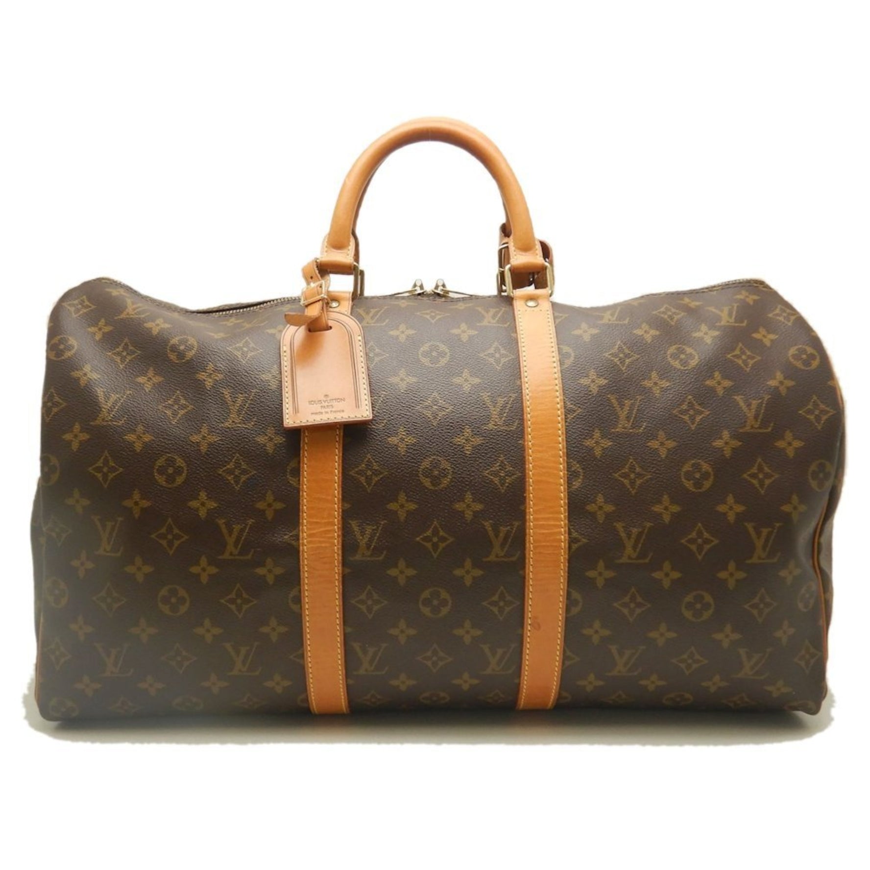 LOUIS VUITTON Monogram Keepall 50 Boston Bag/Handbag Brown