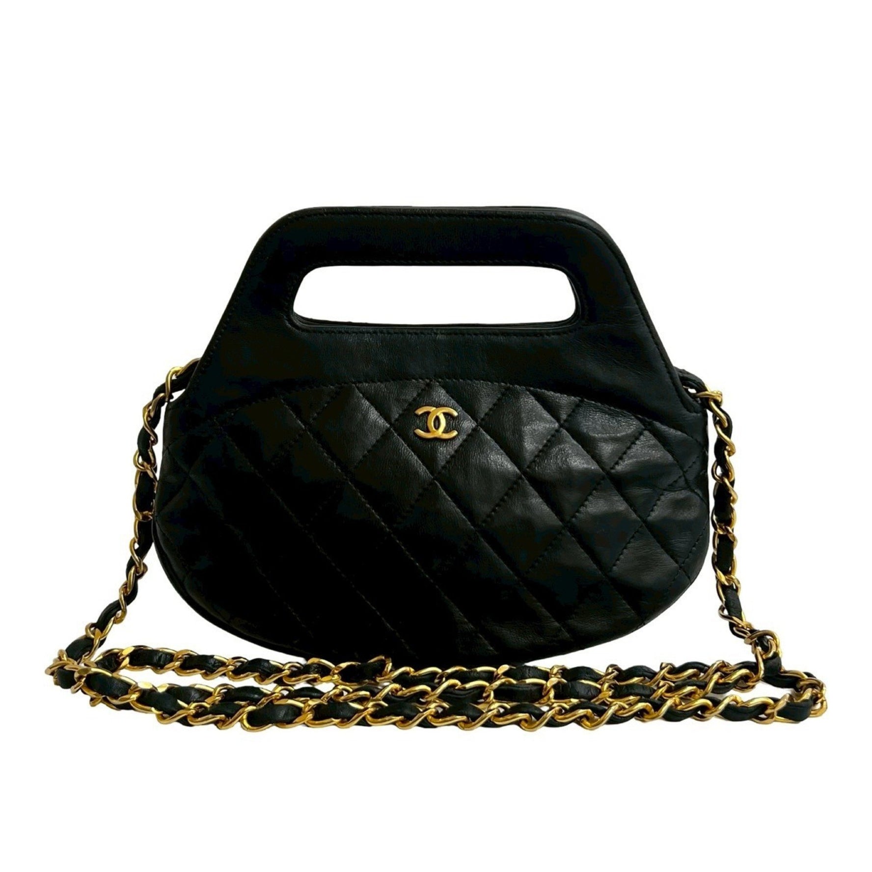 Seal No. 1 CHANEL Vintage Matelasse Coco Leather Handbag/Chain Shoulder Bag