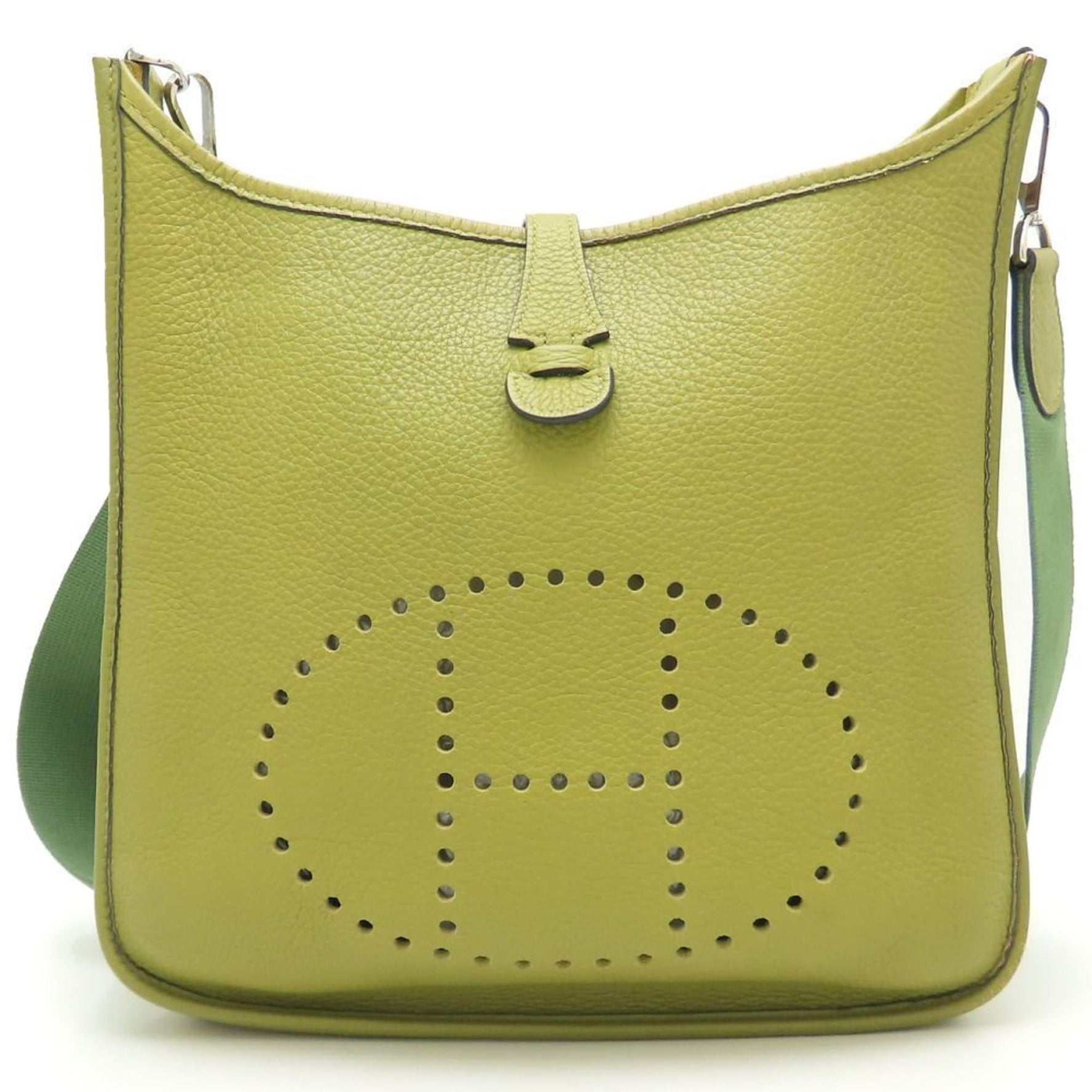 HERMES Evelyn 2 PM Shoulder Bag, Evelyn, H Stamp, 2004, Taurillon Clemence Chartreuse