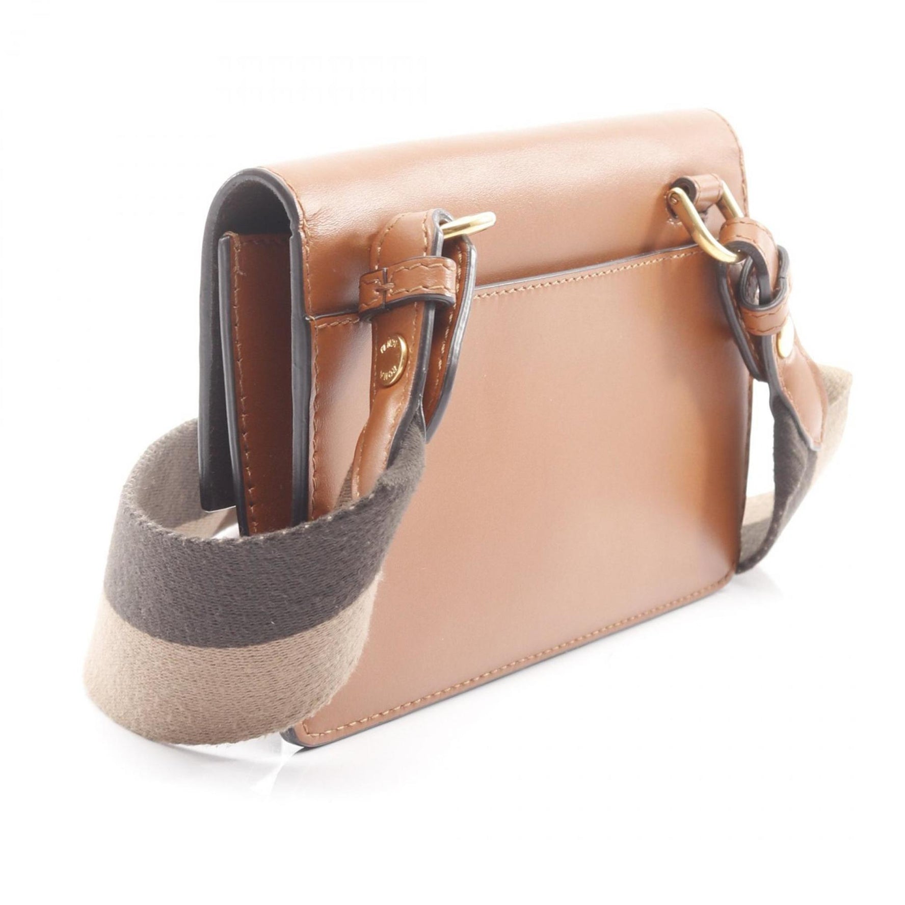 Fendi FLAT BAGUETTE Shoulder Bag, Leather and Canvas