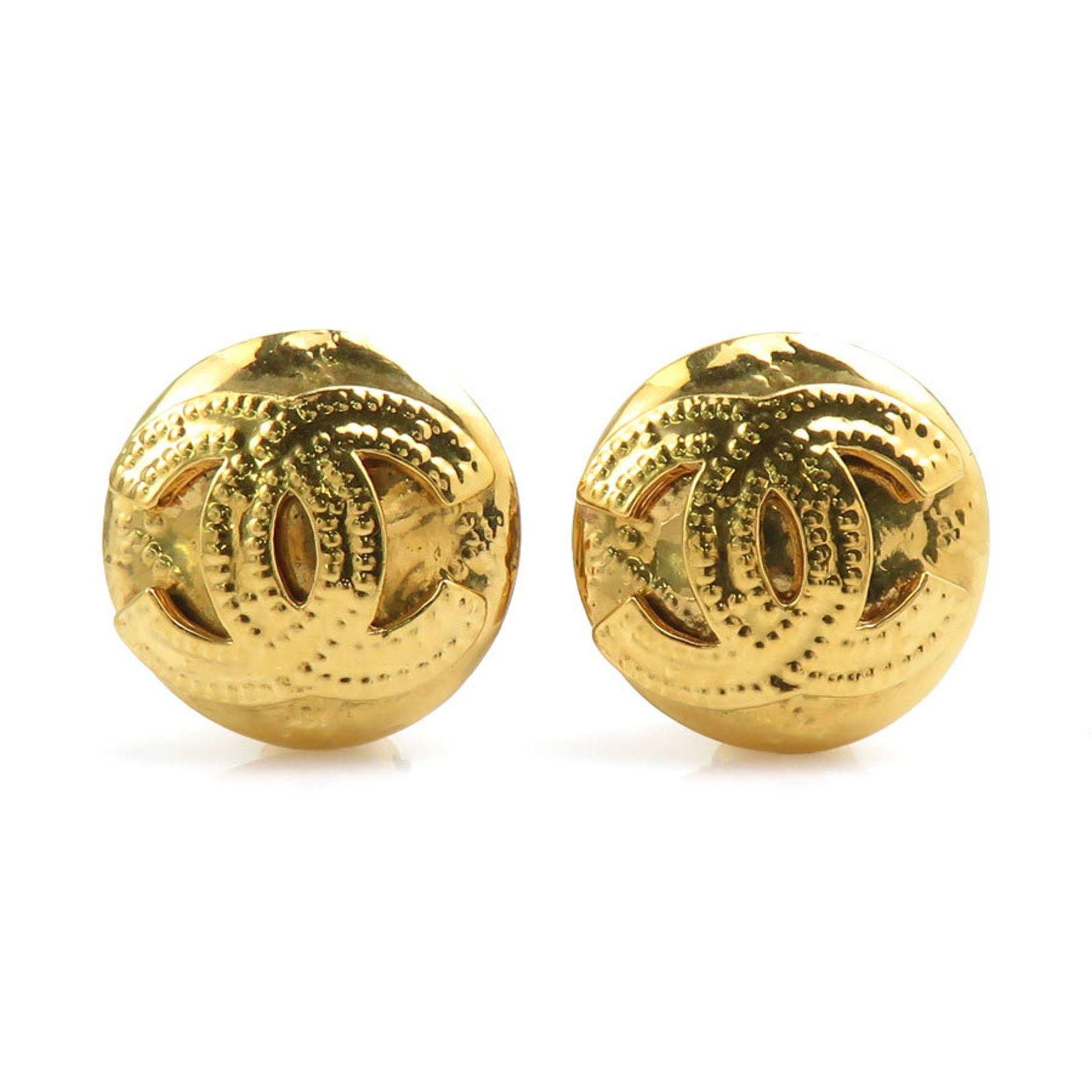 CHANEL Coco Mark Metal Earrings