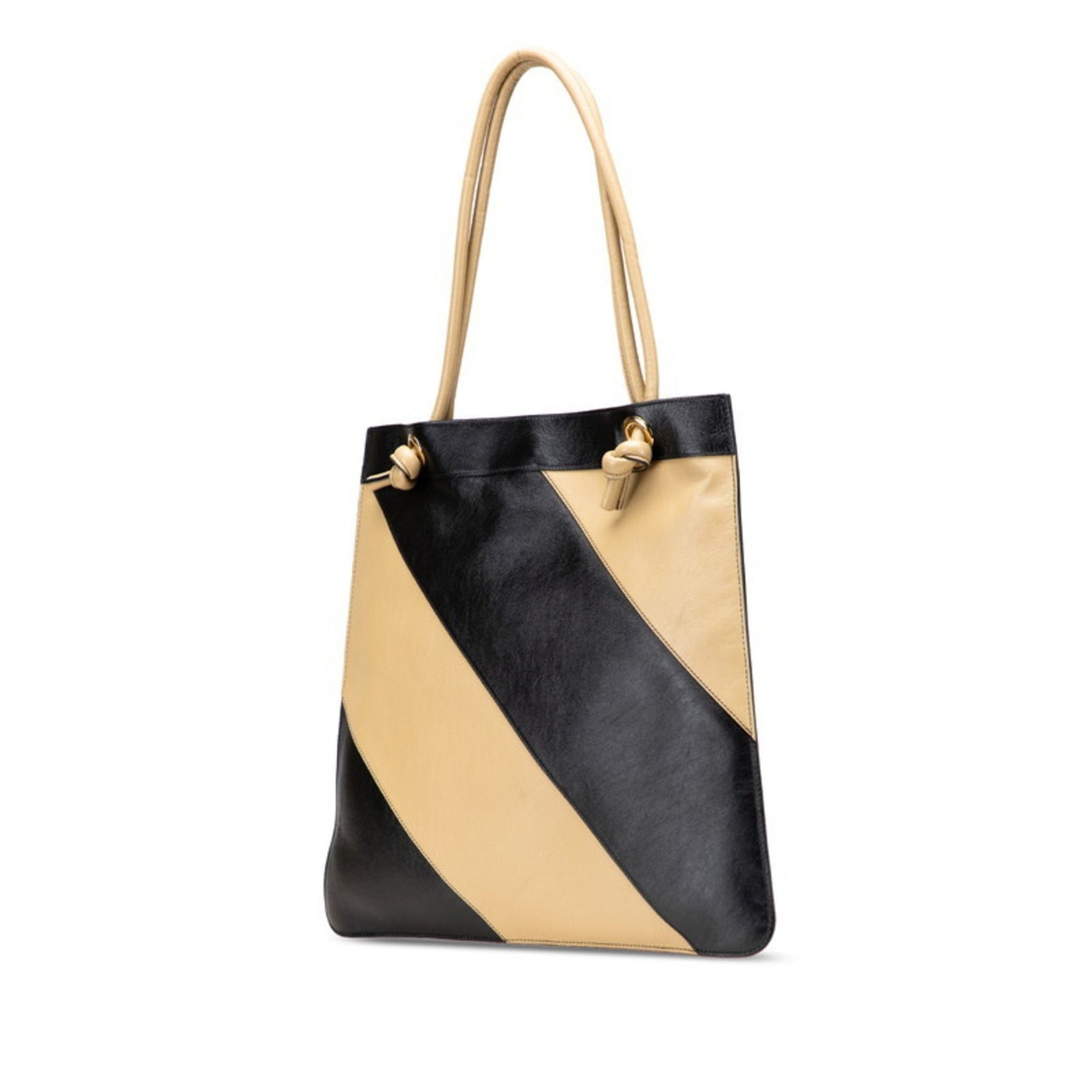 Gucci Zumi Horsebit Two-Tone Tote Bag/Shoulder Bag in Black and Greige Leather