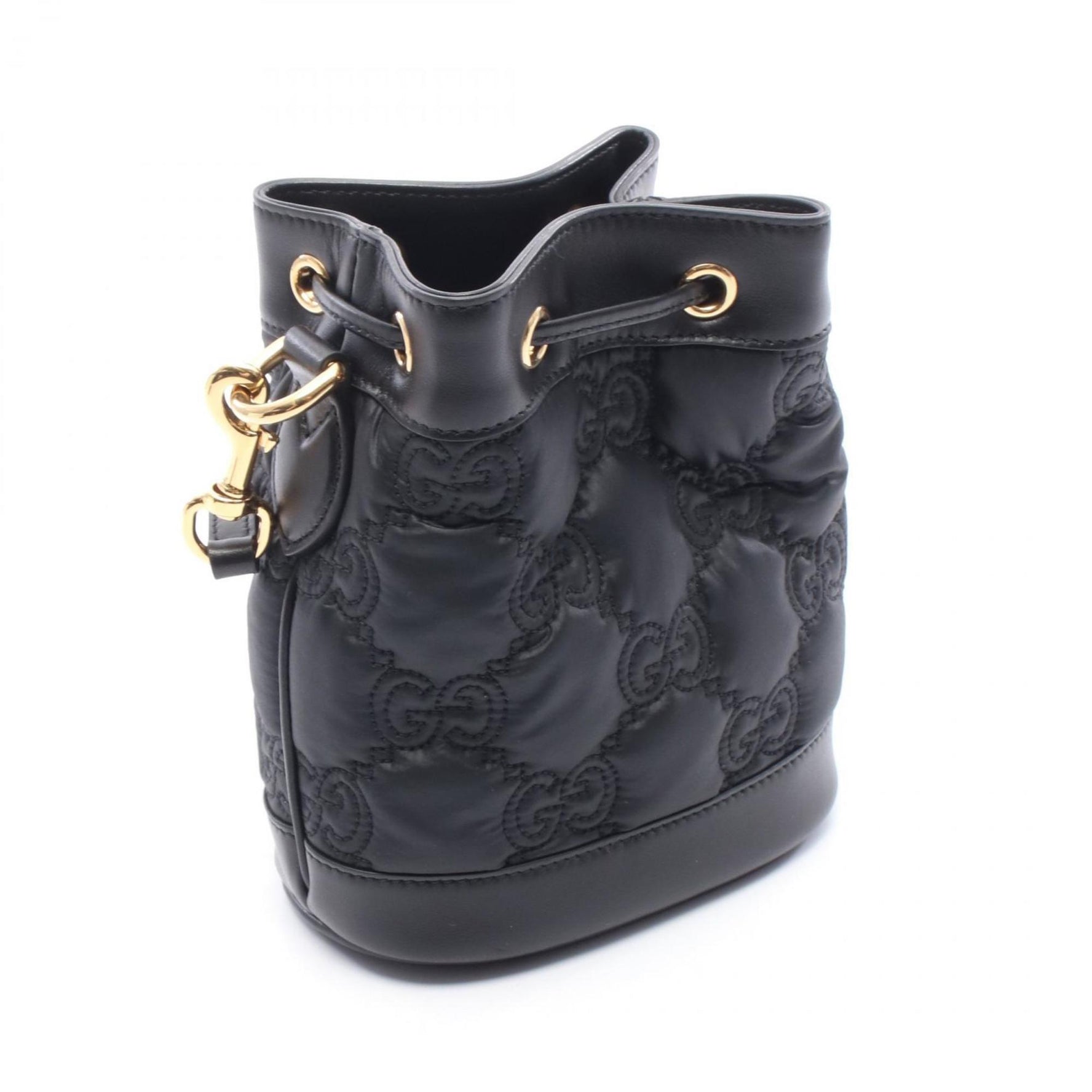 Gucci GG Matelasse Bucket Bag, Shoulder Nylon and Leather