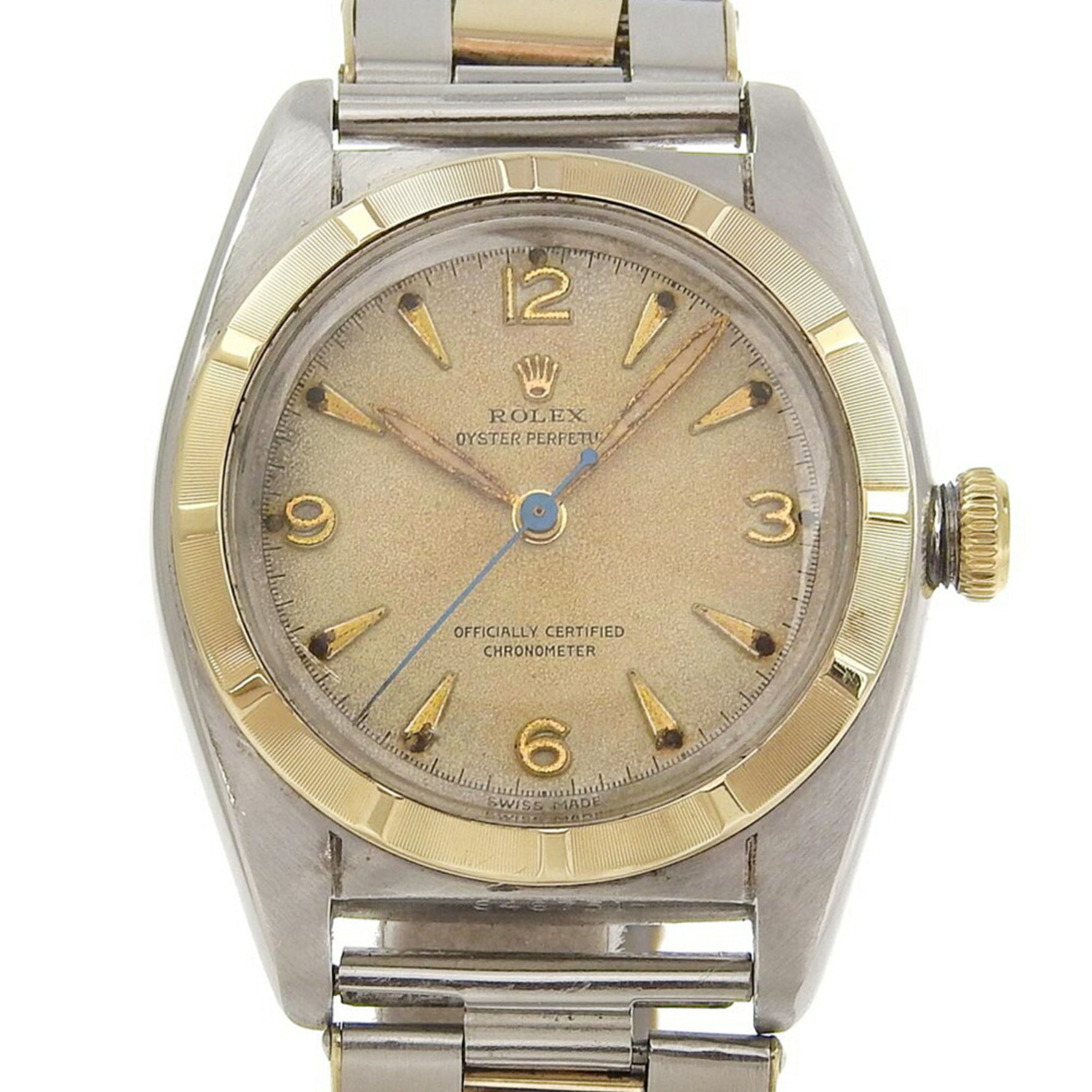 Rolex ROLEX Oyster Perpetual Watch Bubble Back No. 6 5010 Stainless Steel Automatic Beige Dial Boys
