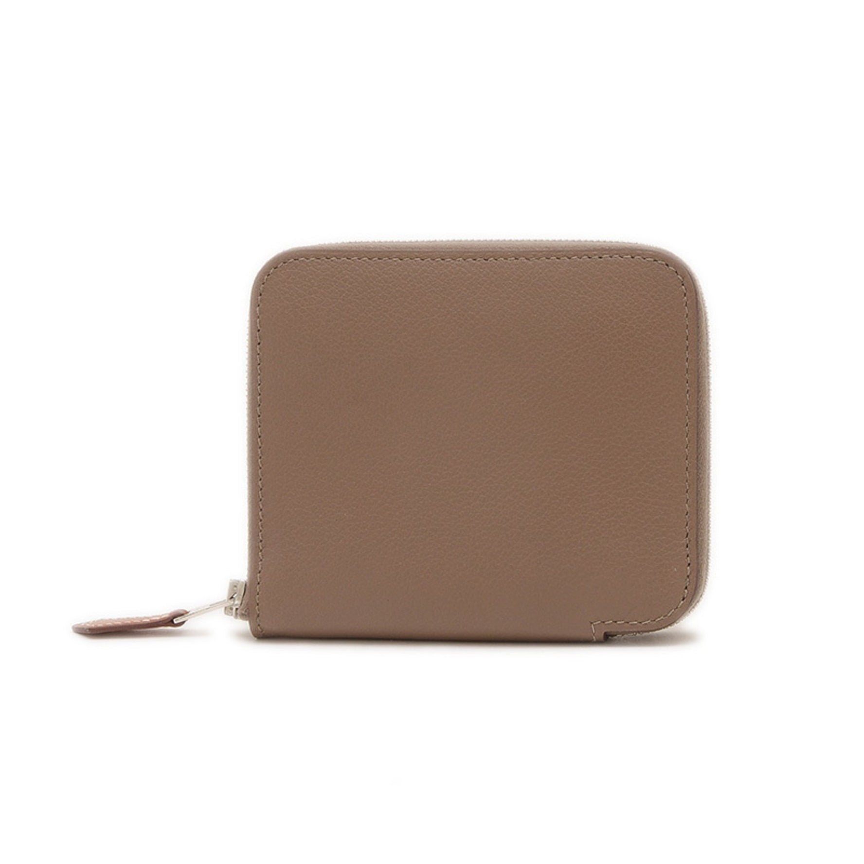 Hermes Azap Compact Silkin Wallet Evercolor Etoupe W Engraved