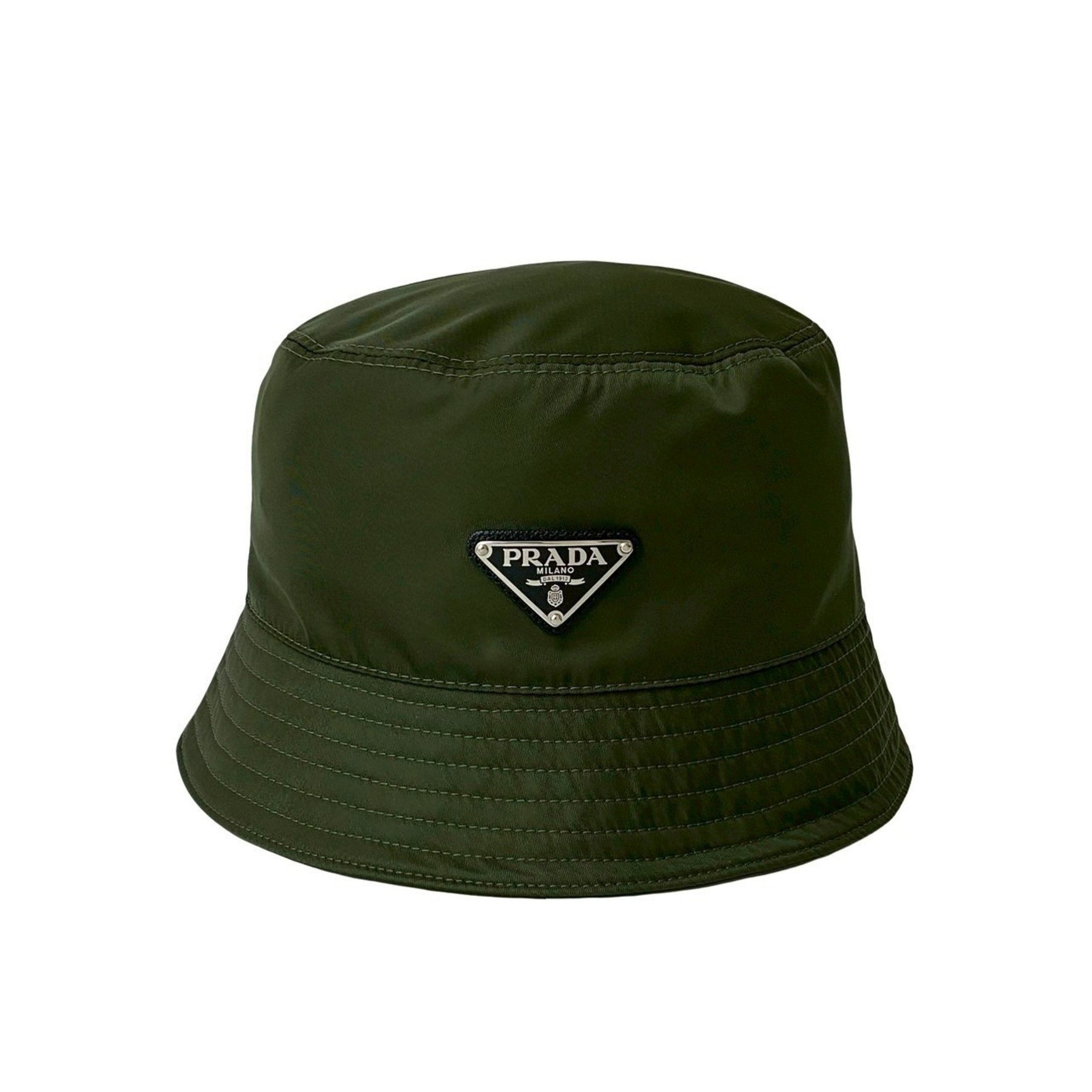 PRADA Re-Nylon Bucket Hat with Triangle Logo, Cotton and Polyacid, Size M