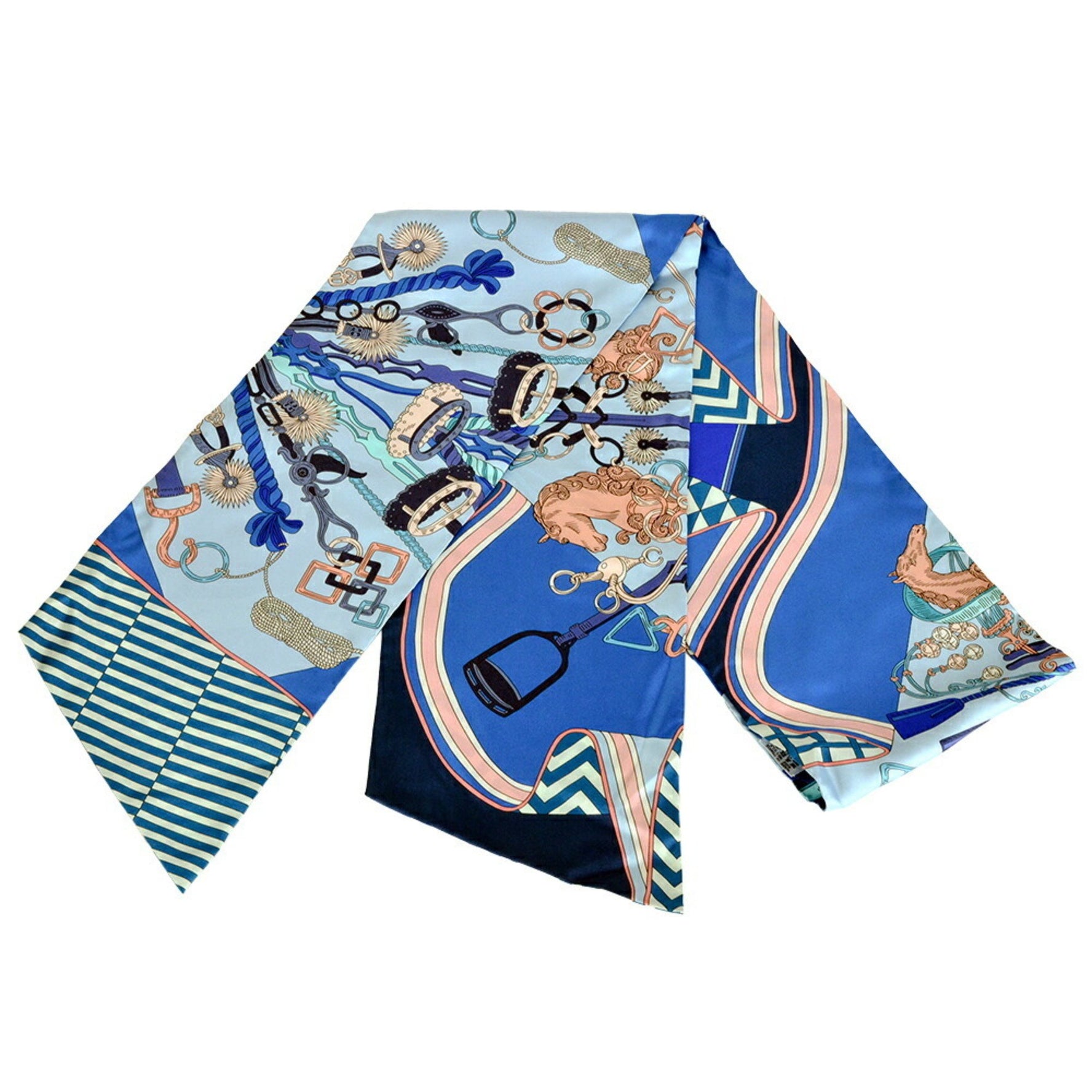Hermes Maxi Twilly Saddlemaker's Bouquet Scarf Muffler Silk BOUQUETS SELLIER