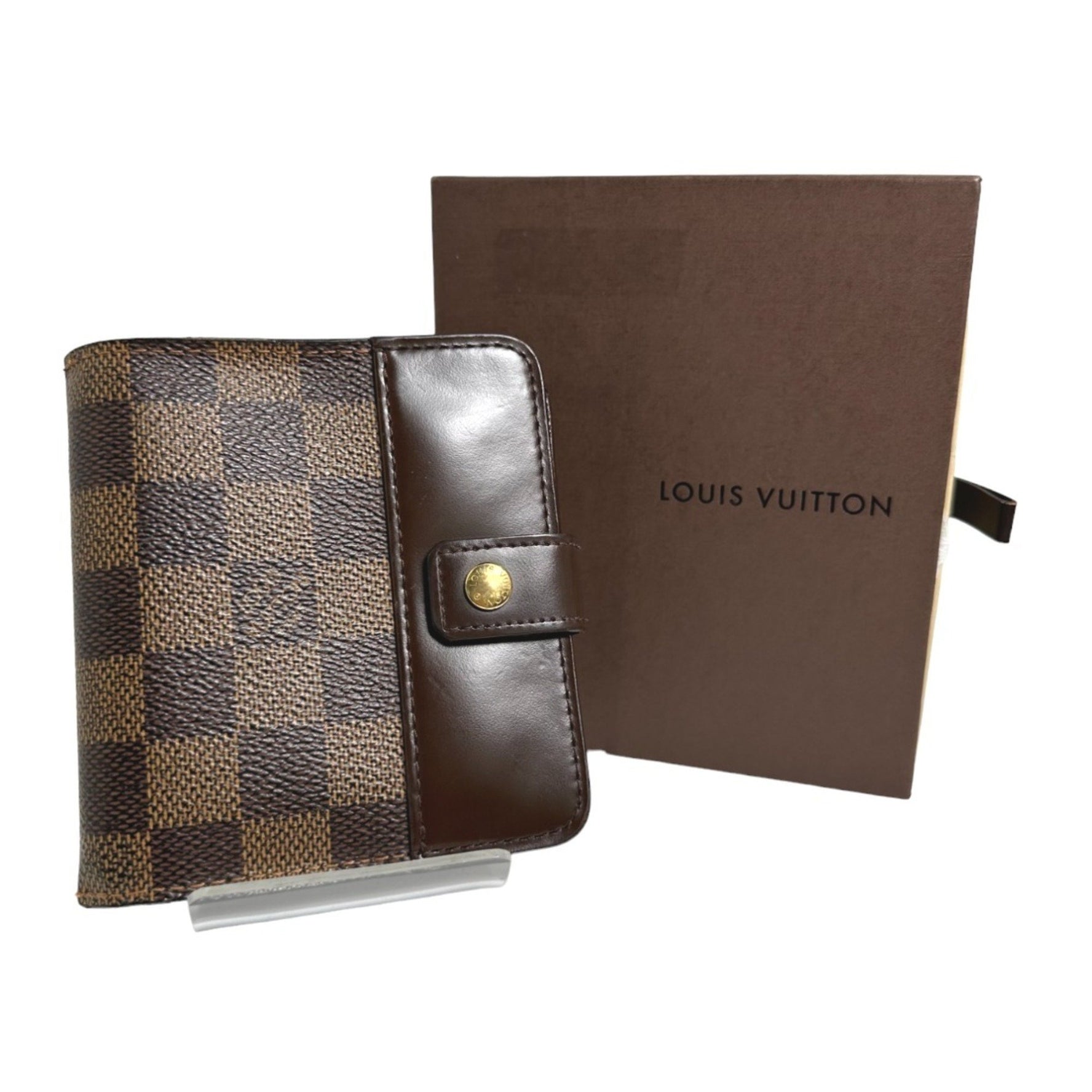 Louis Vuitton Card Pocket Zipper Wallet Damier Compact Zip Bifold