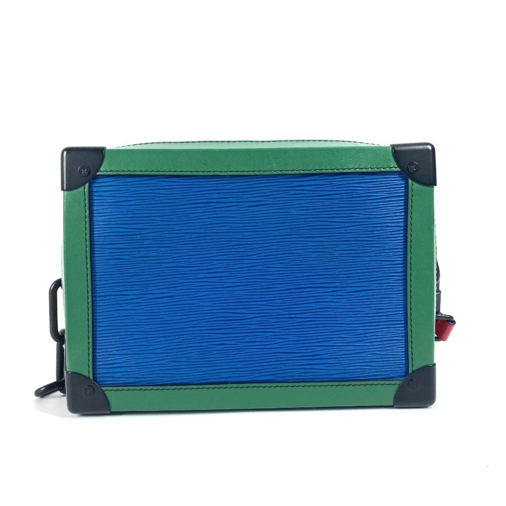 Louis Vuitton Epi Tricolor Soft Trunk Bag Crossbody Pochette Box Shoulder Leather Men's Blue x Green