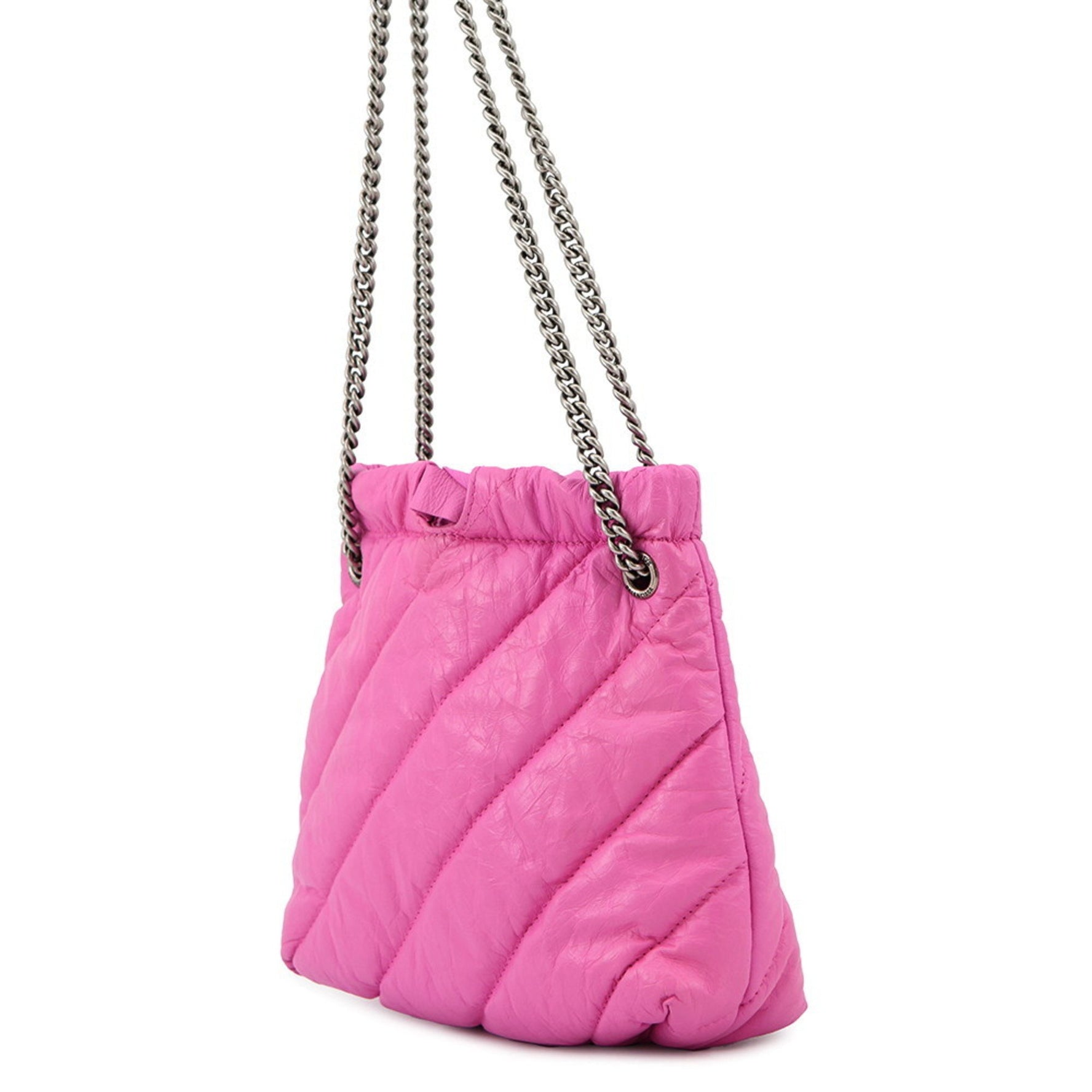 Balenciaga Chain Shoulder Bag in Crushed XS Leather -