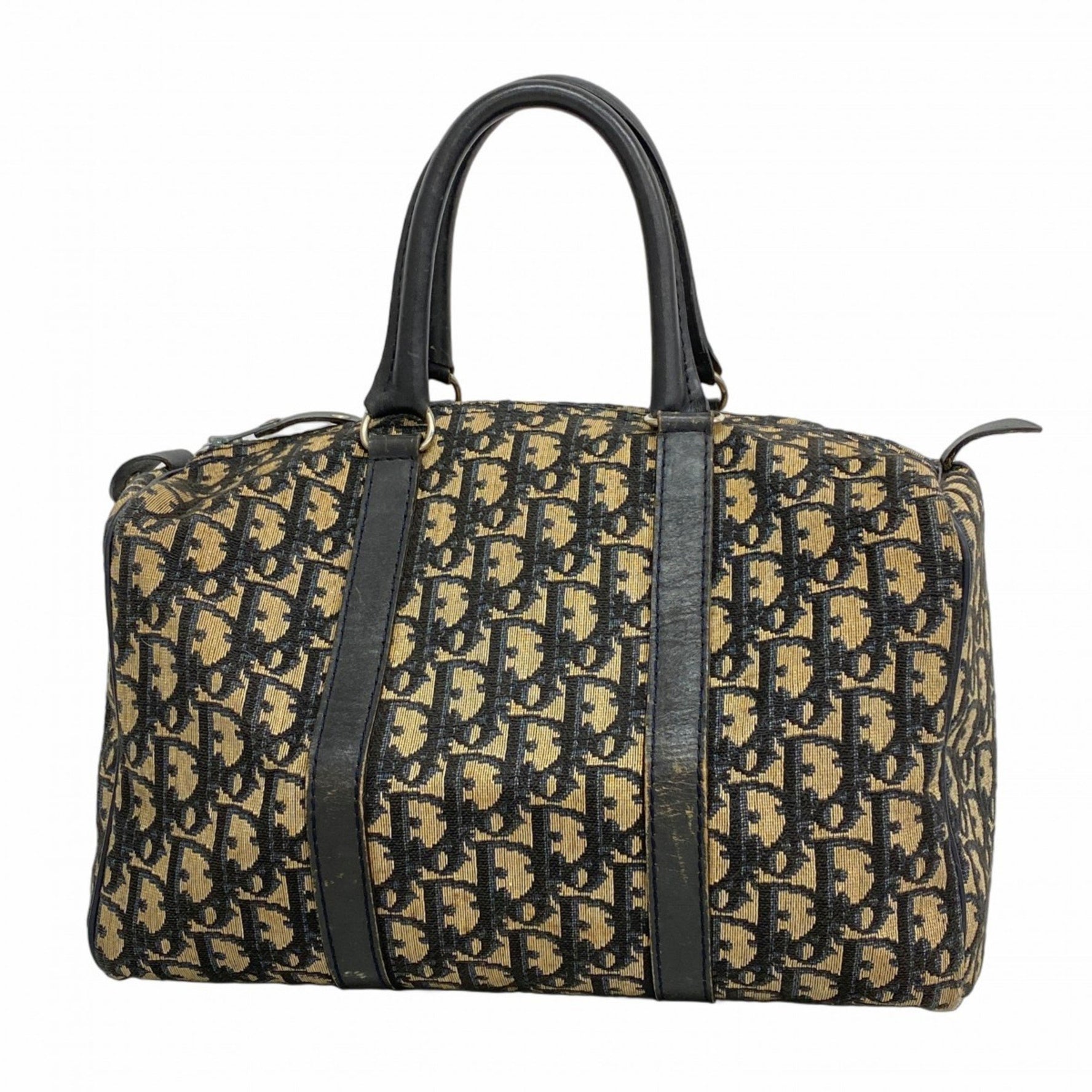 Christian Dior Trotter Canvas Handbag in Beige and Navy