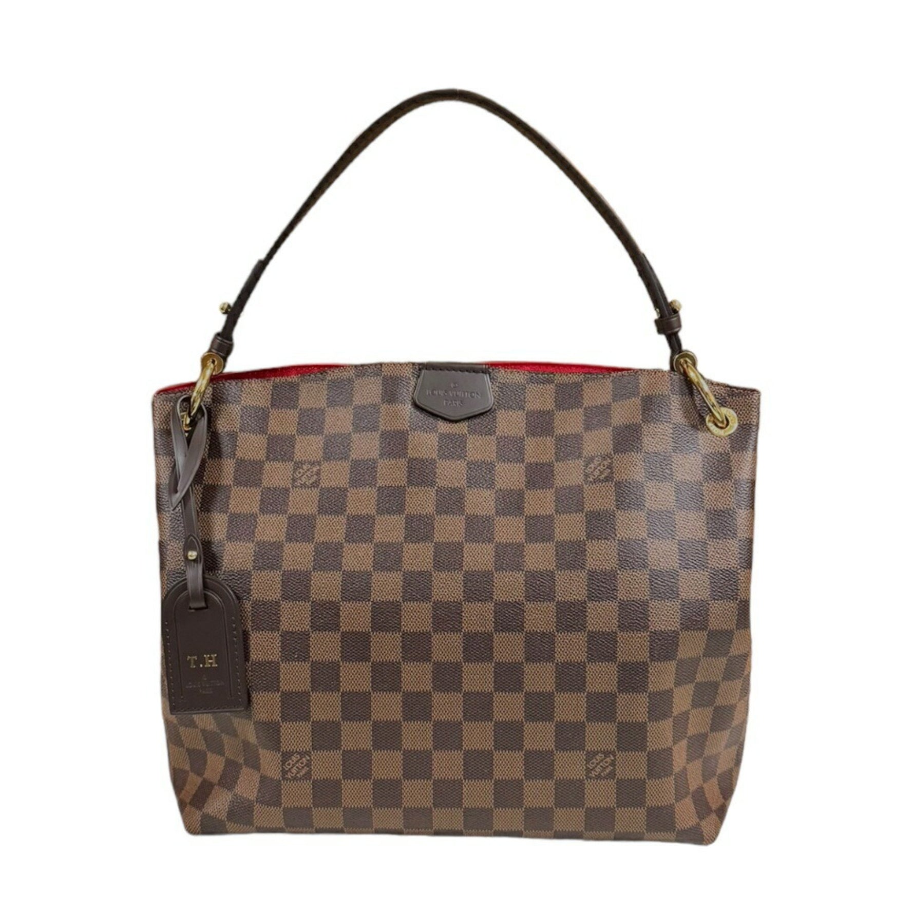 Louis Vuitton Graceful PM Damier Shoulder Bag Canvas Brown