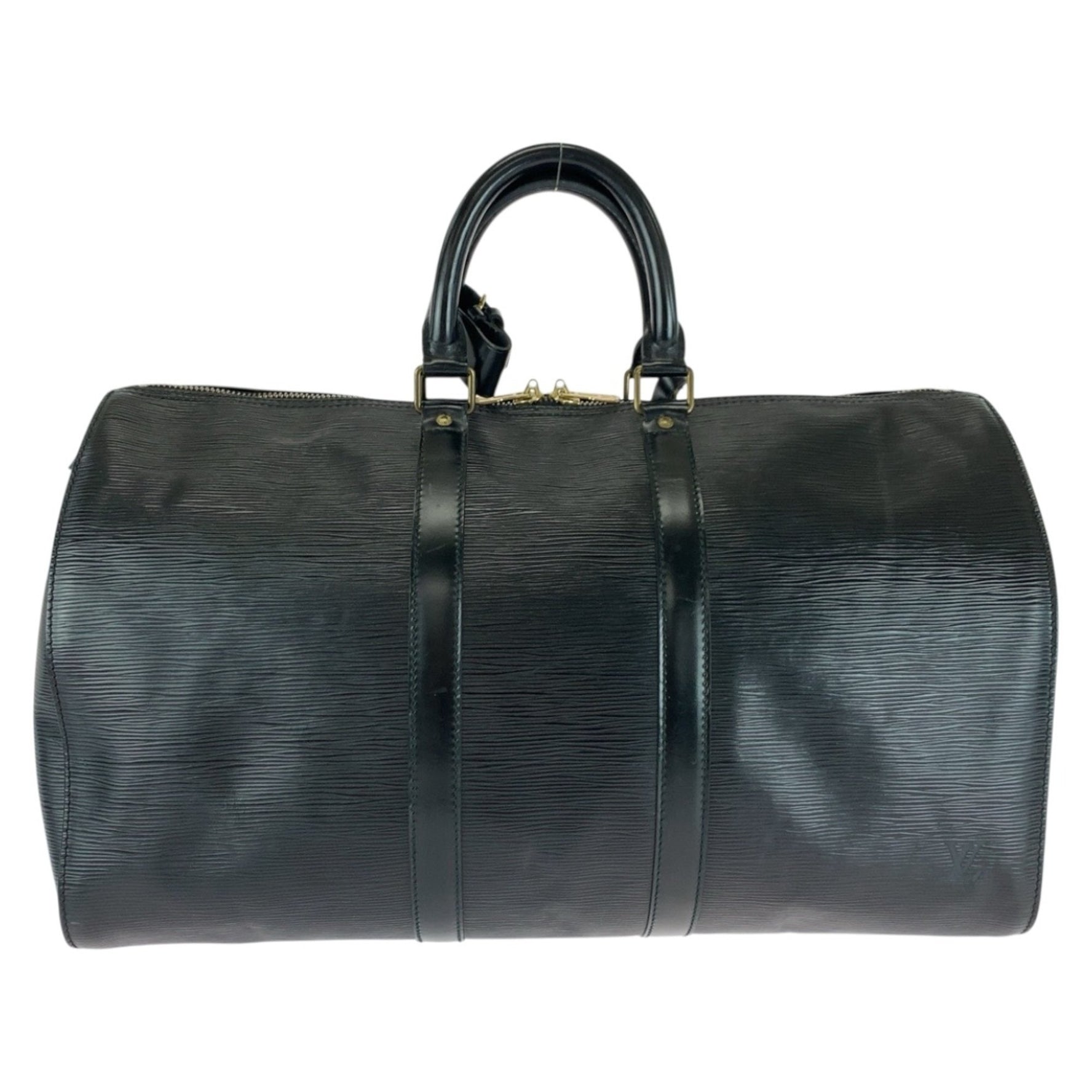 LOUIS VUITTON Epi Keepall 45 Noir Black with Gold Hardware and Leather, Men's Handbag/Boston Bag