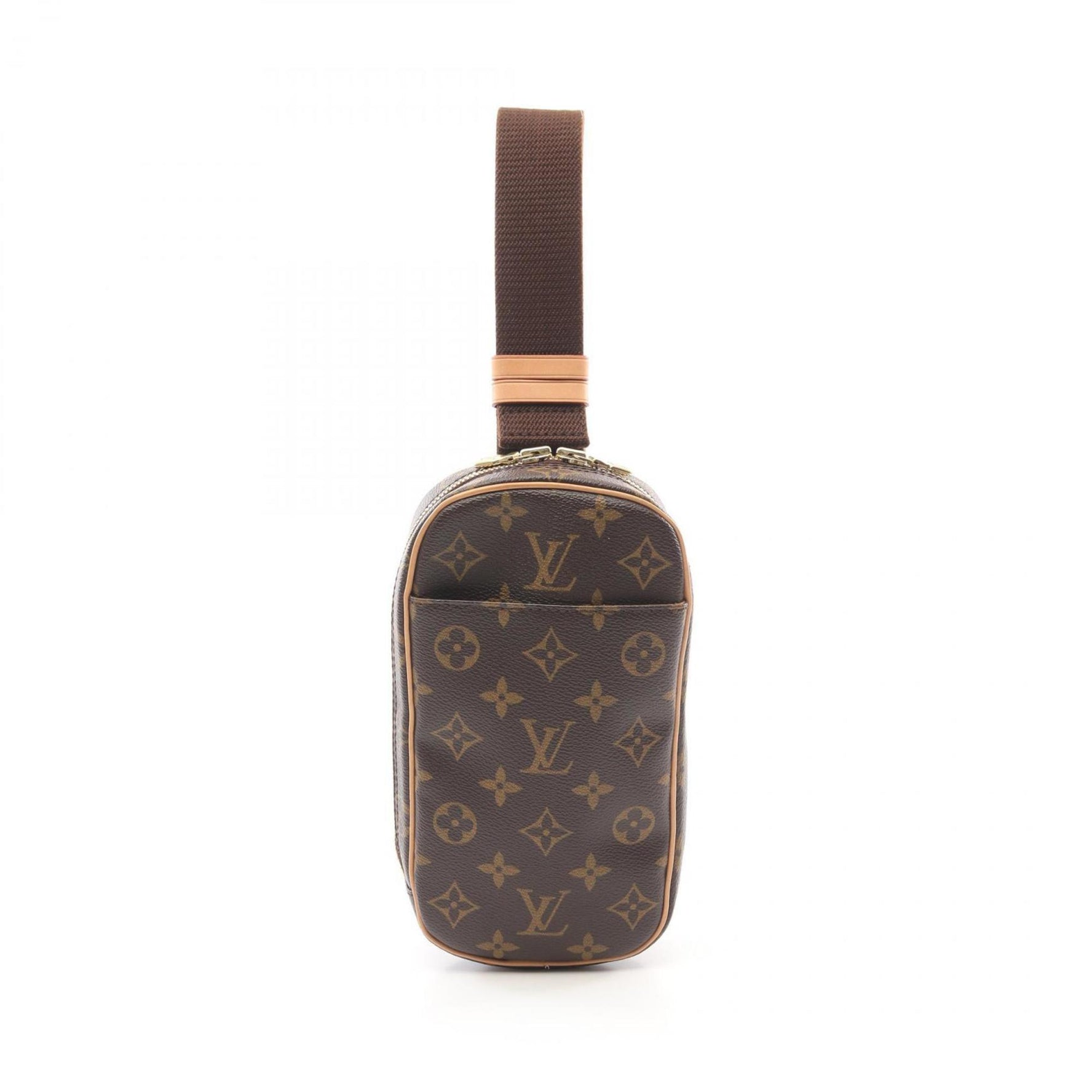 Louis Vuitton Pochette Ganju Monogram Waist Bag Body Coated Canvas Leather Men's Brown