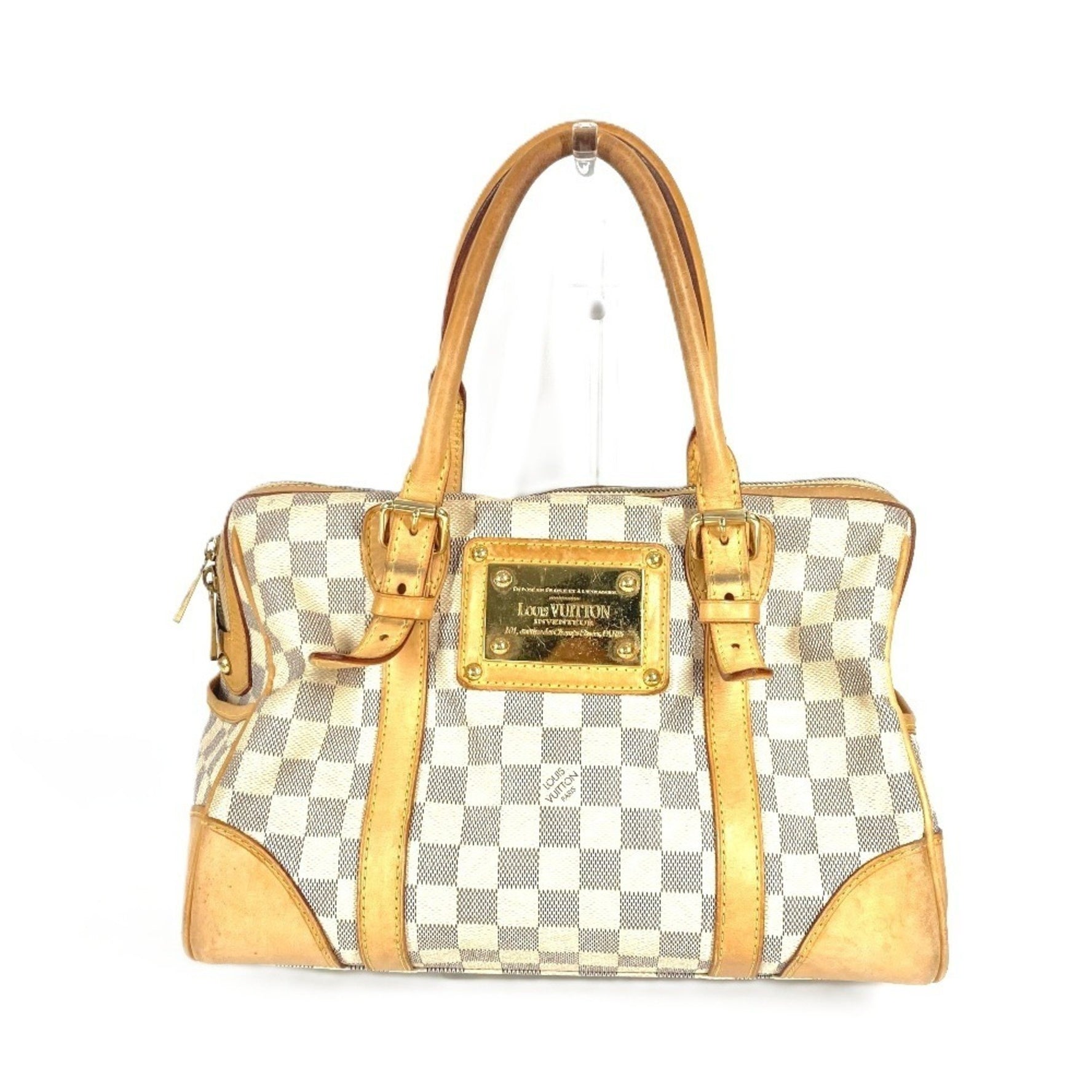 Louis Vuitton Damier Azur Berkeley PM Tote Bag Handbag Canvas
