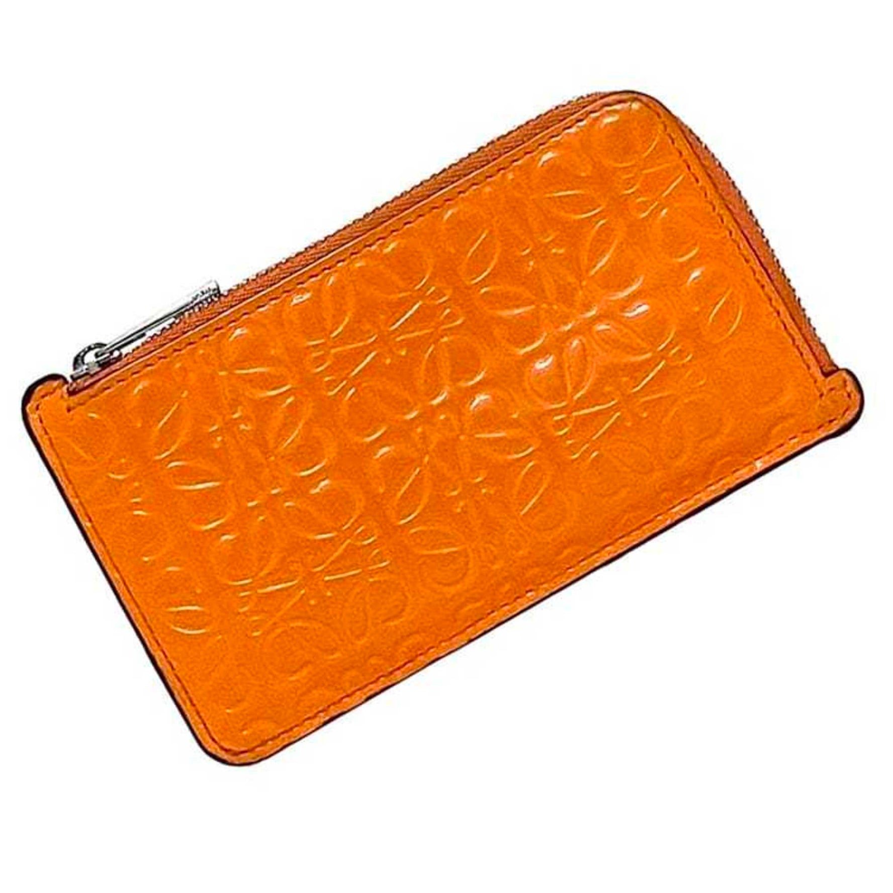 LOEWE Coin Case Anagram Purse L-Shaped Patent Leather Wallet Mini