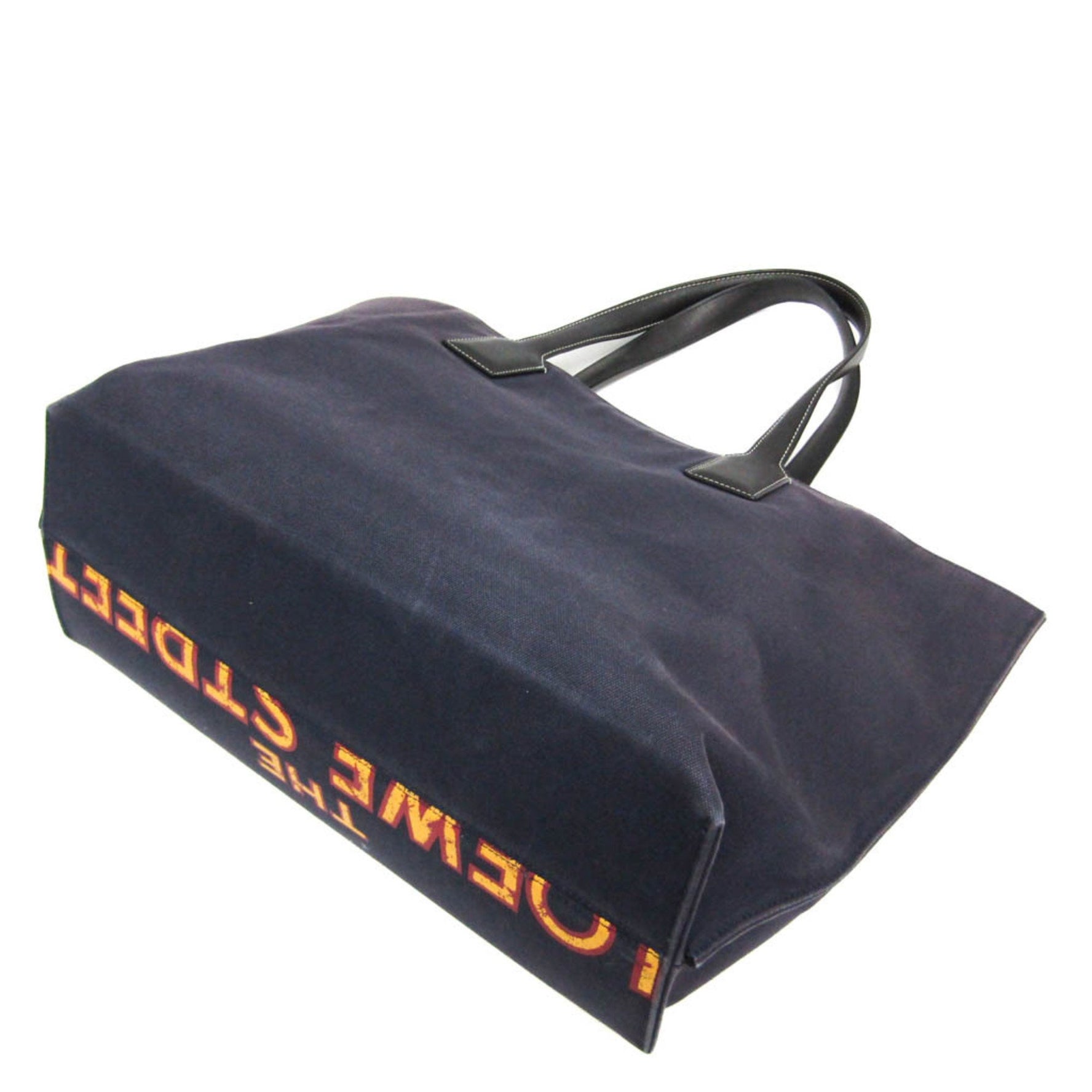 Loewe Street Journal Tote XL Men,Women Leather,Canvas Tote Bag Black,Navy