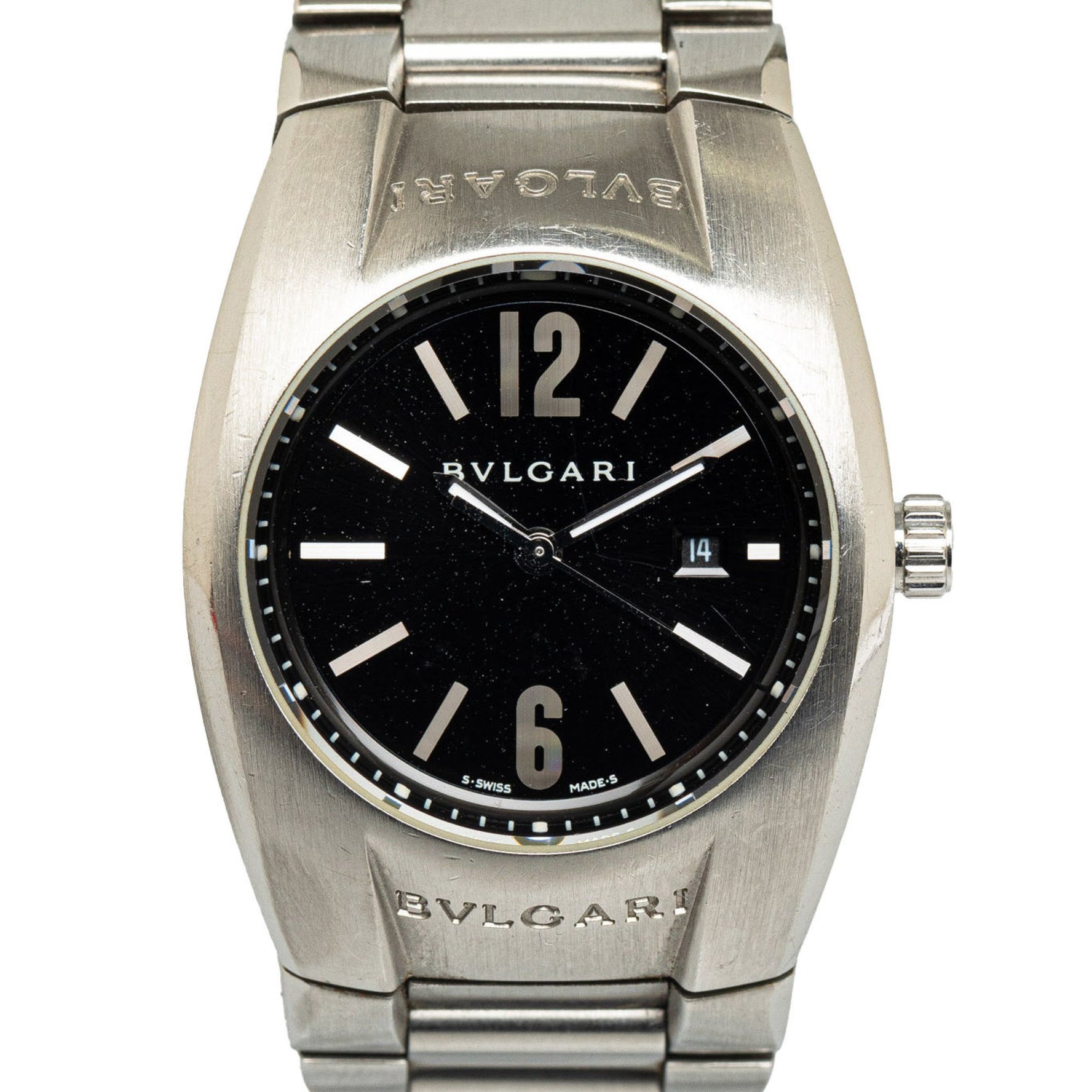 BVLGARI Ergon Watch Quartz Black Dial Stainless Steel