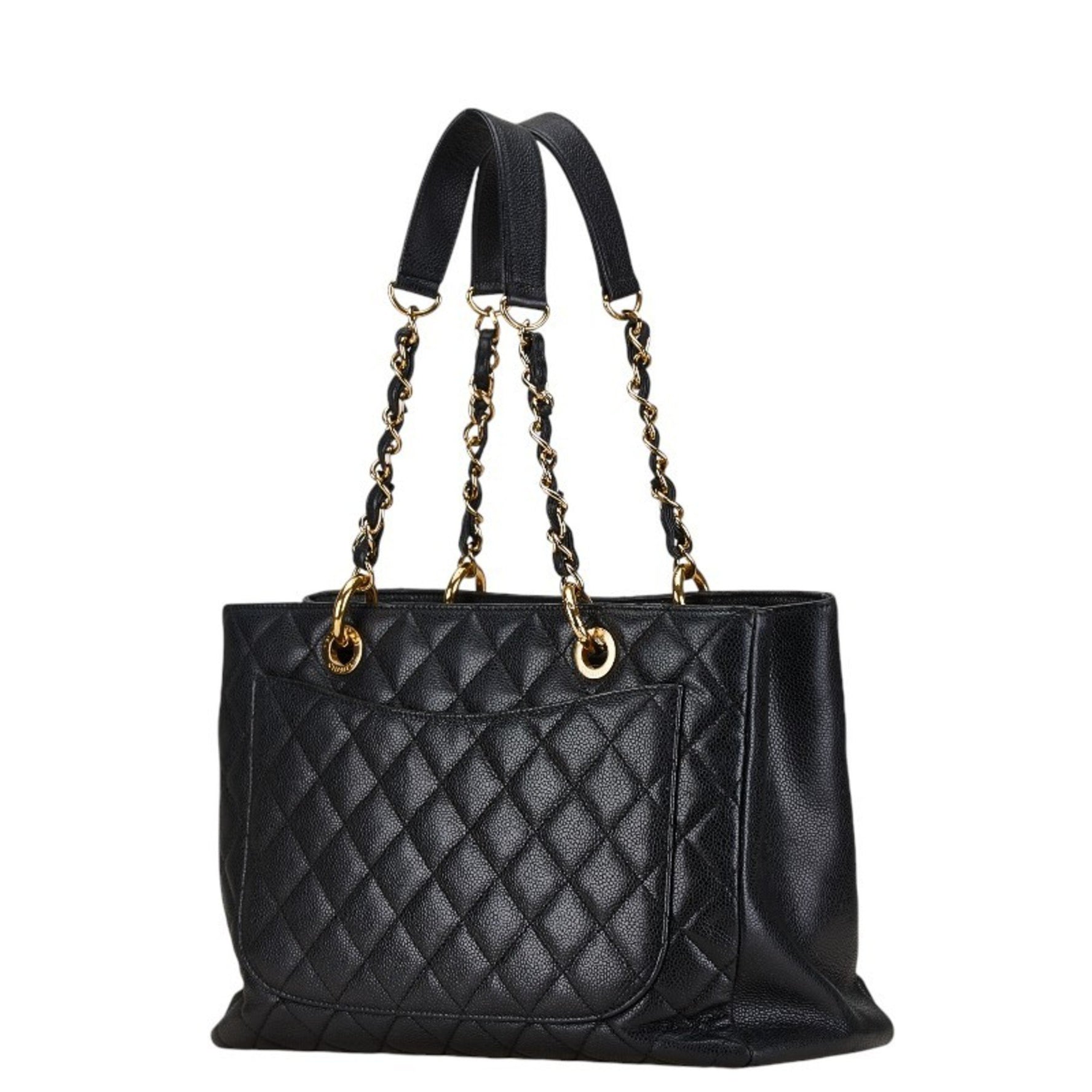 Chanel Matelasse Coco Mark Tote Bag Shoulder Caviar Skin