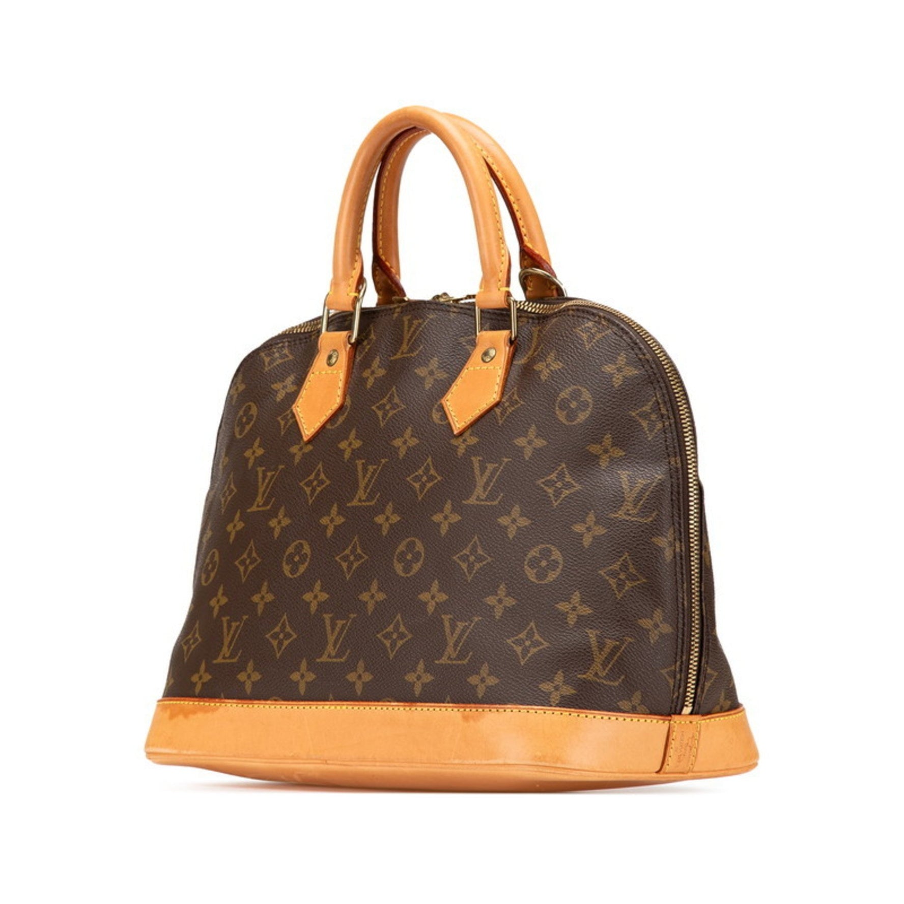 Louis Vuitton Monogram Alma PM Handbag Shoulder Bag Brown PVC Leather