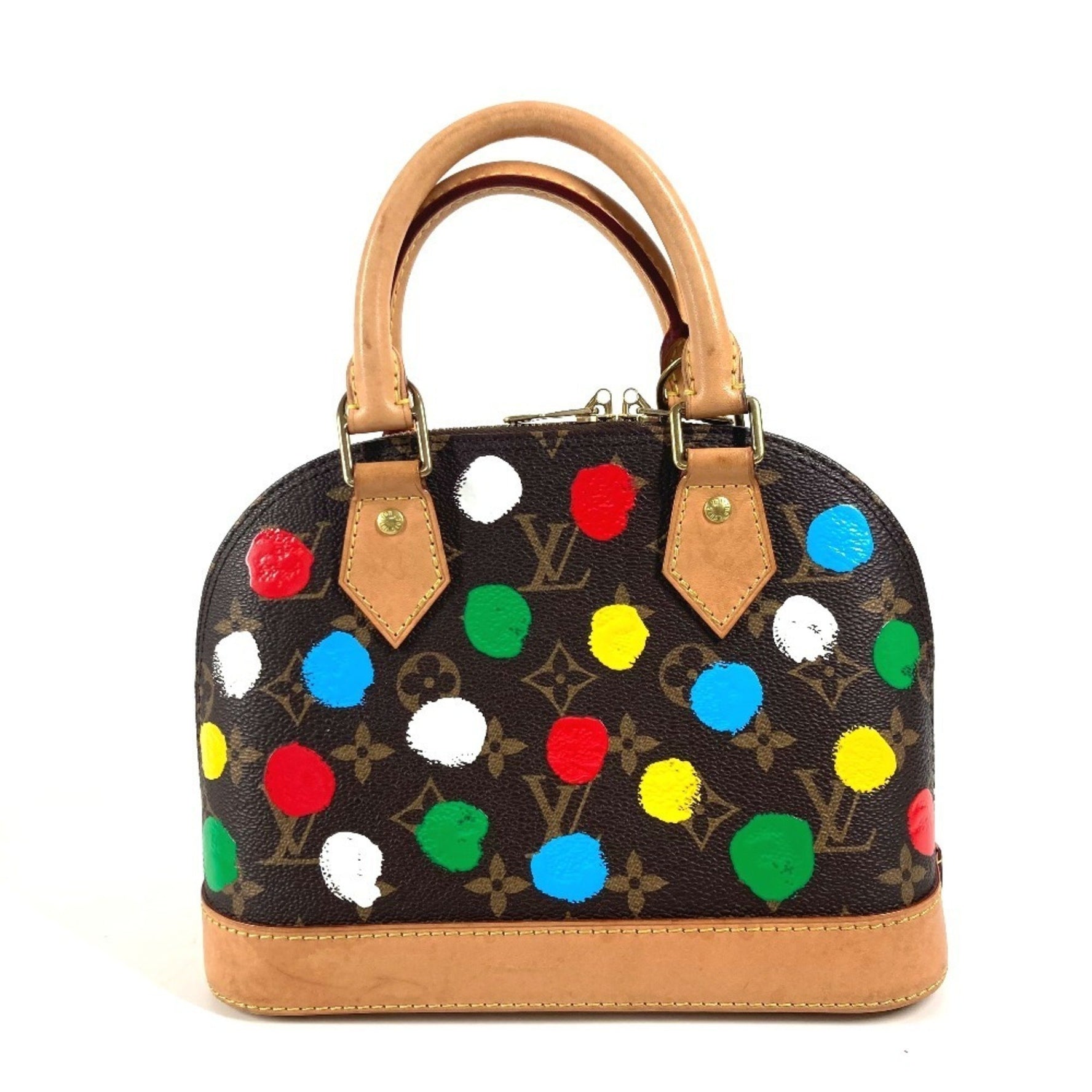 Louis Vuitton Monogram Painted Dot Yayoi Kusama LV x YK Alma BB Bag Shoulder Crossbody Handbag Canvas Brown