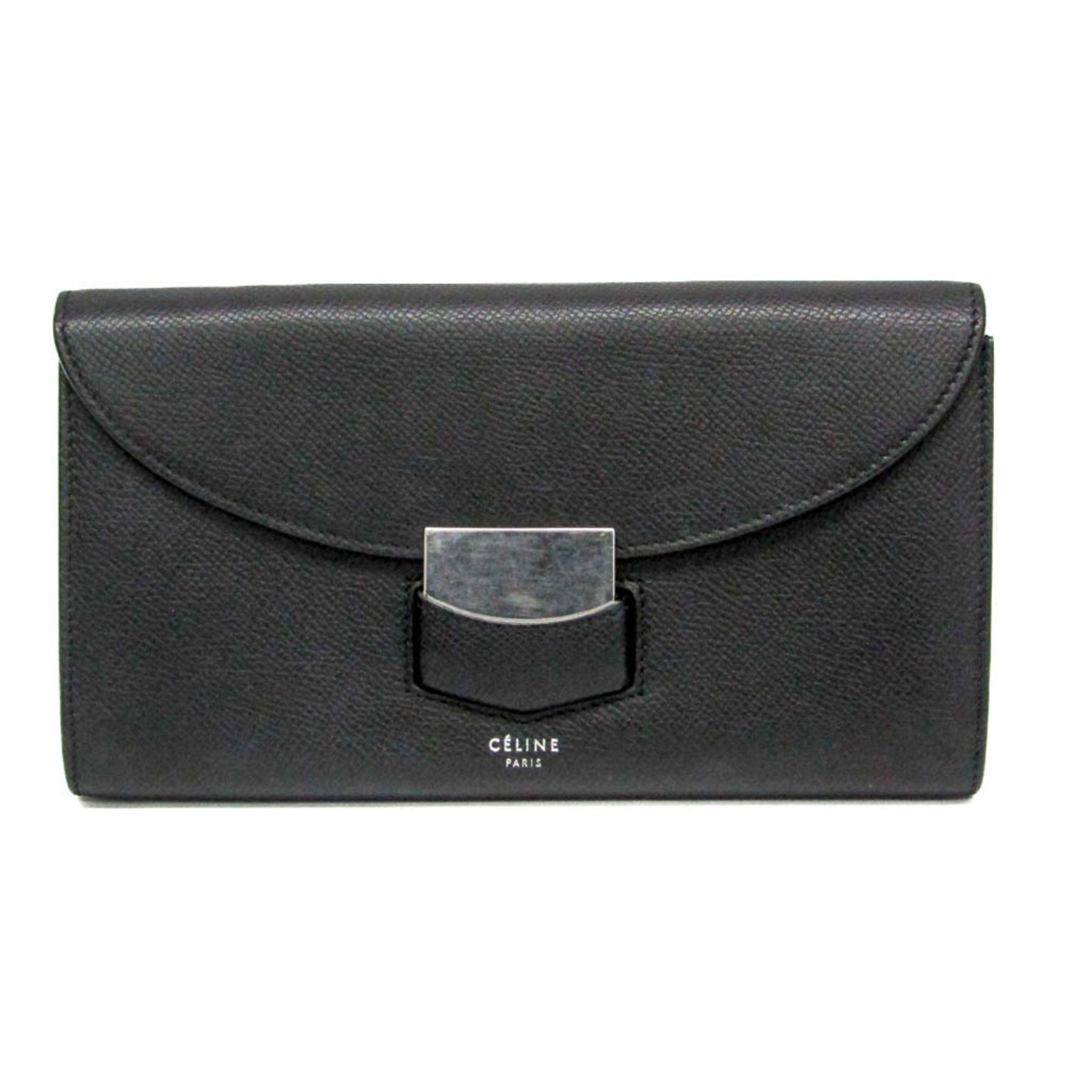 Celine Trotter Large Flap Multifaction Leather Long Wallet (bi-fold)