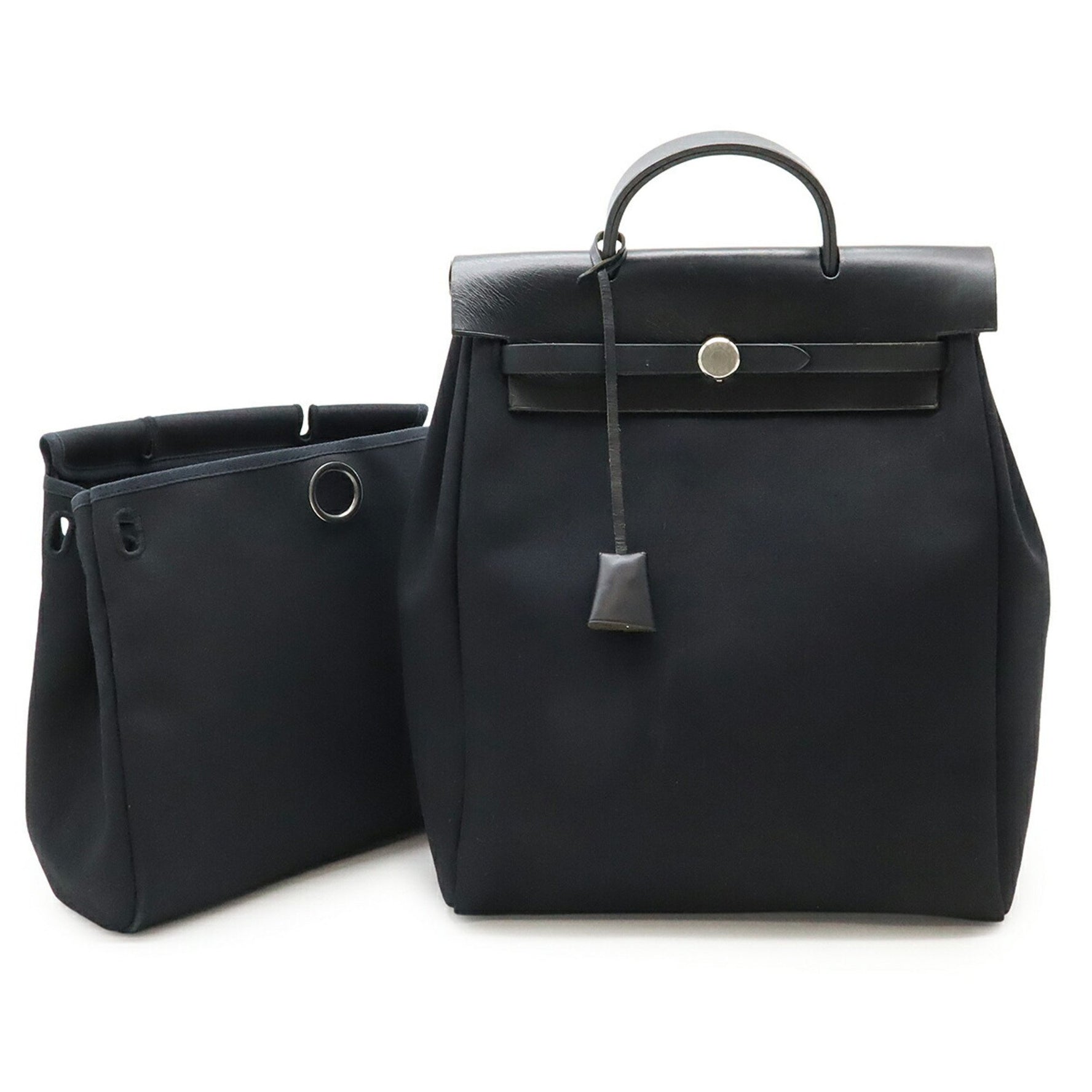 HERMES Hermès Airbag Ad PM Backpack/Handbag, Toile Officier Leather, C Stamp