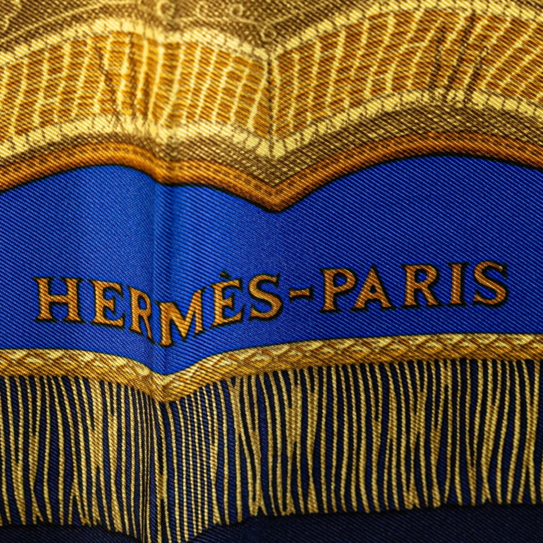Hermes Hermès Carré 90 Poste et Cavalerie Saber-Decorated Scarf, Blue Multicolor Silk