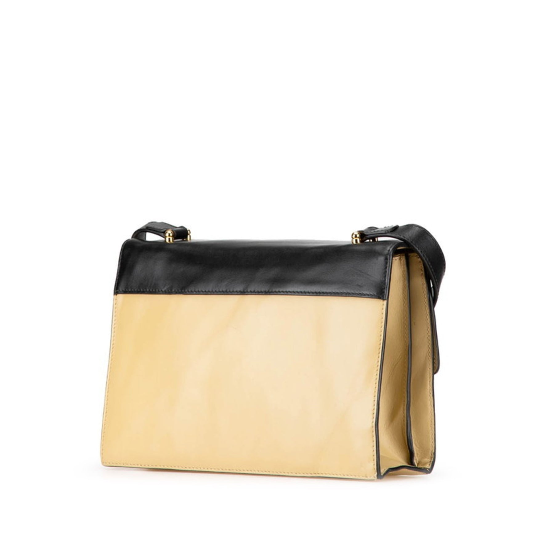 Gucci Zumi Horsebit Shoulder Bag Beige Yellow Black Leather