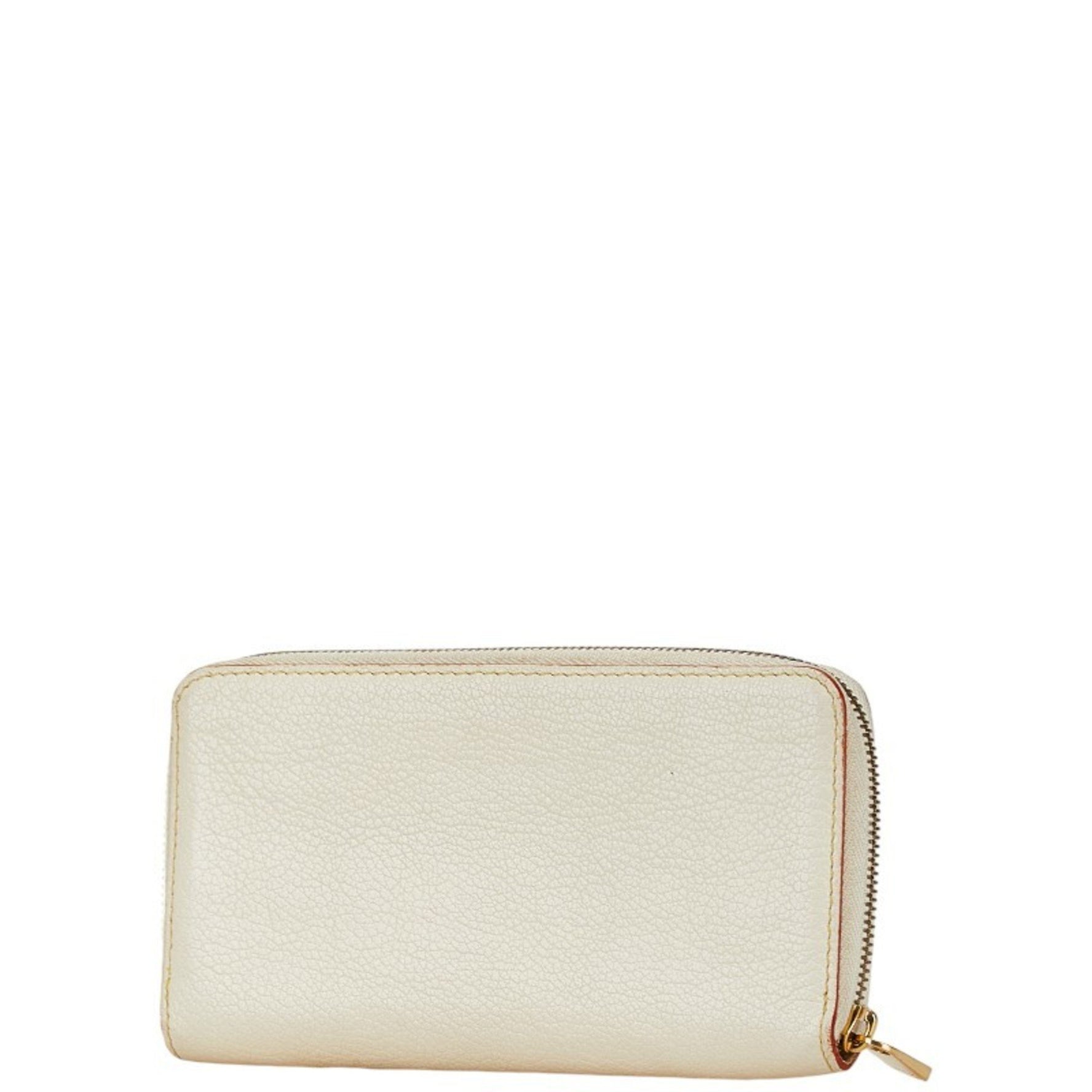 Louis Vuitton Suhali Zippy Wallet Round Long Blanc White Leather