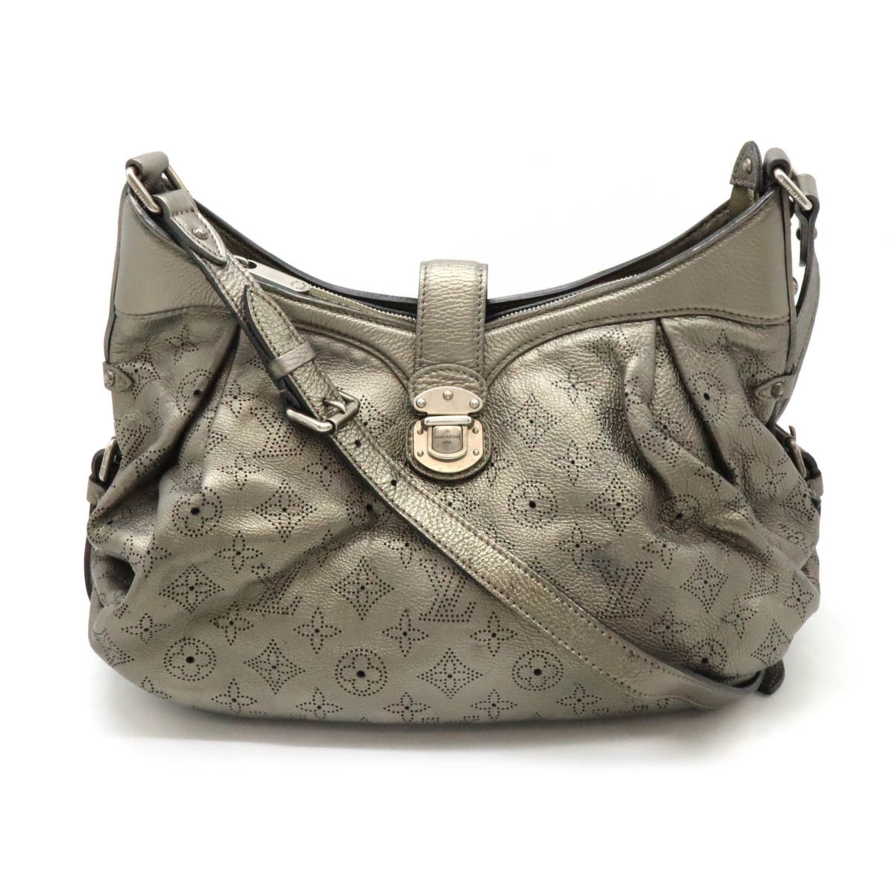 Louis Vuitton Monogram Mahina XS Shoulder Bag Calf Leather Metallic Argent Silver