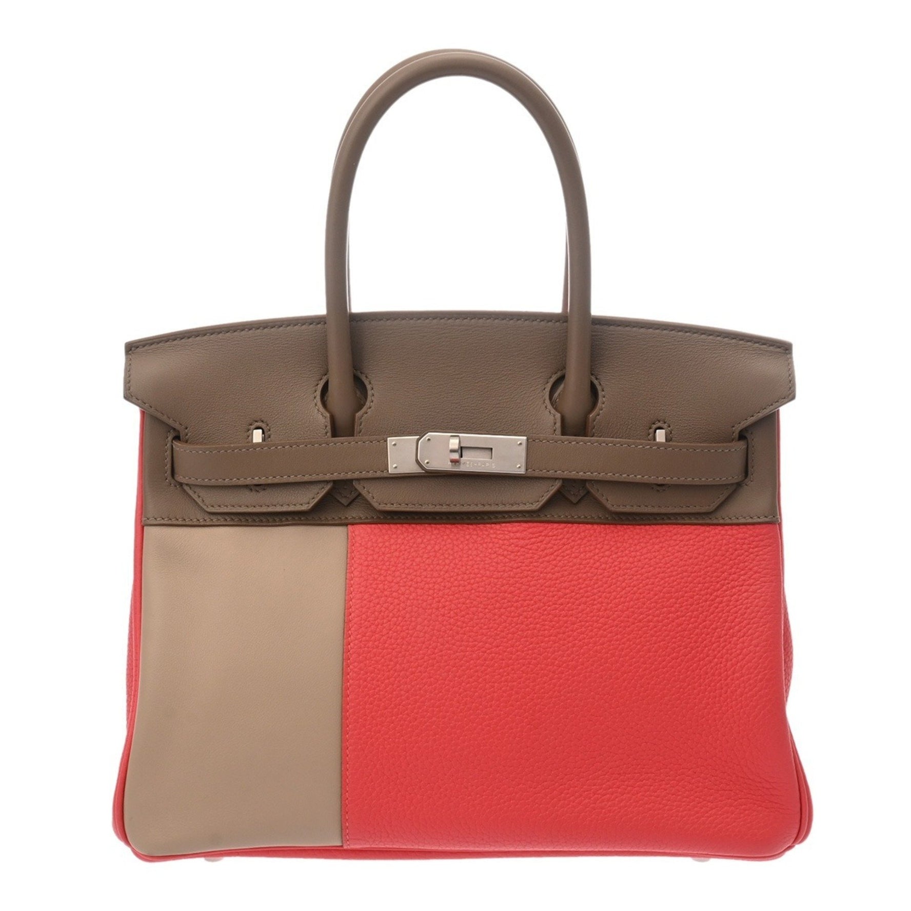 HERMES Birkin 30 Kazac Etoupe/Argile/Rose Jaipur, P Stamp (circa 2012), Women's Taurillon/Swift Handbag