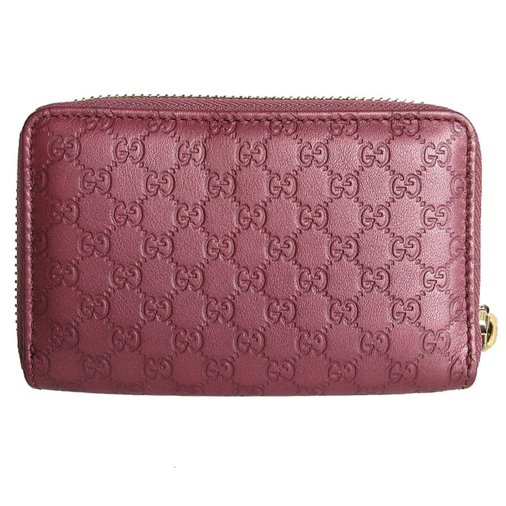 GUCCI Business Card Holder/Card Case Wallet/Coin Micro Guccissima Leather Metallic Pink