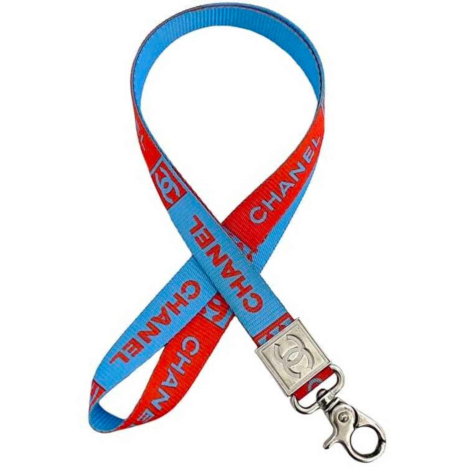 Chanel neck strap blue red sports Coco mark nylon line long men women fashion accessories