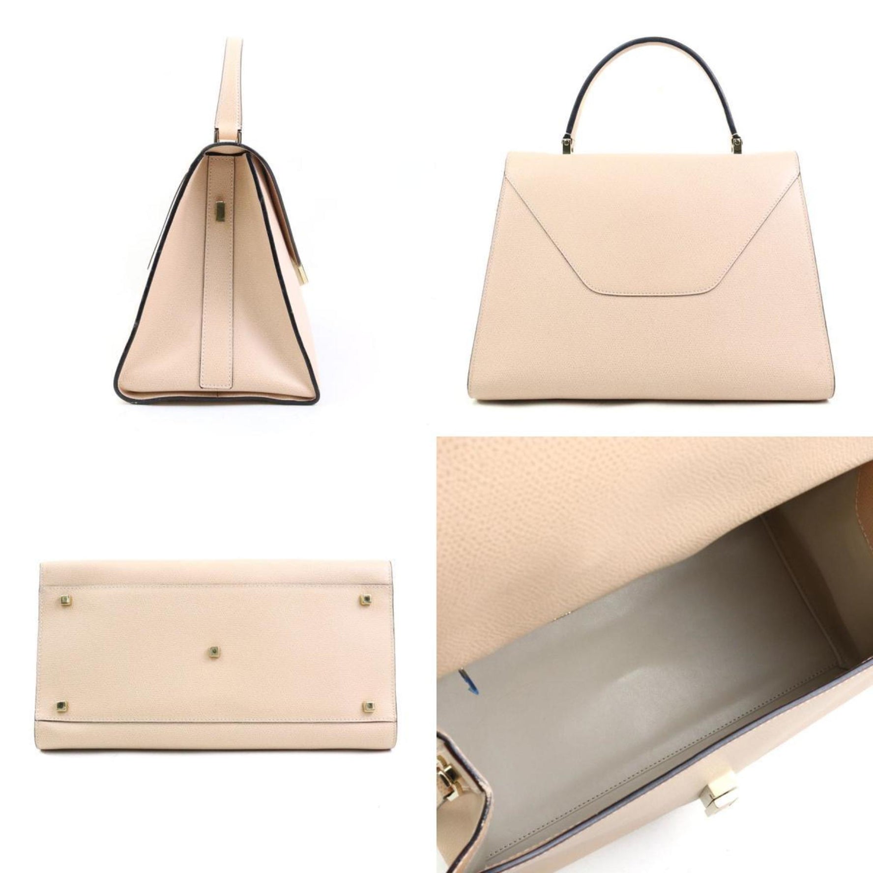 Valextra Handbag Shoulder Bag Large Iside Leather Pink Beige Women's 90115a