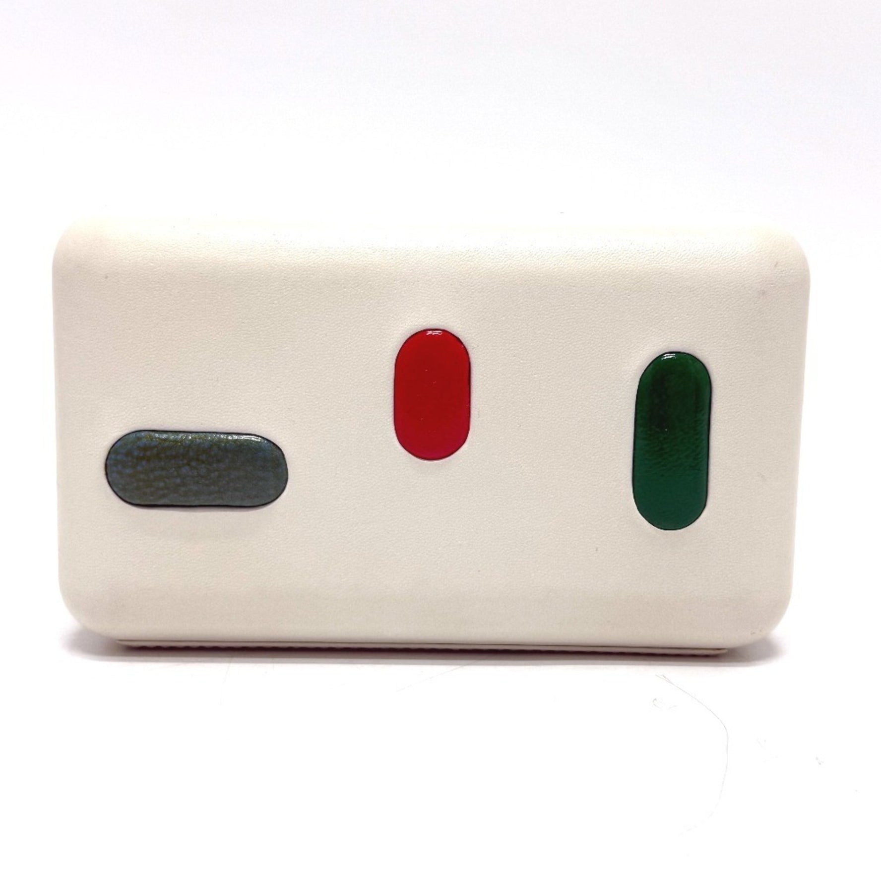 LOEWE Tricolor Purse Cosmetic Pouch Multi-Pouch Storage Clutch Bag Small Item Leather